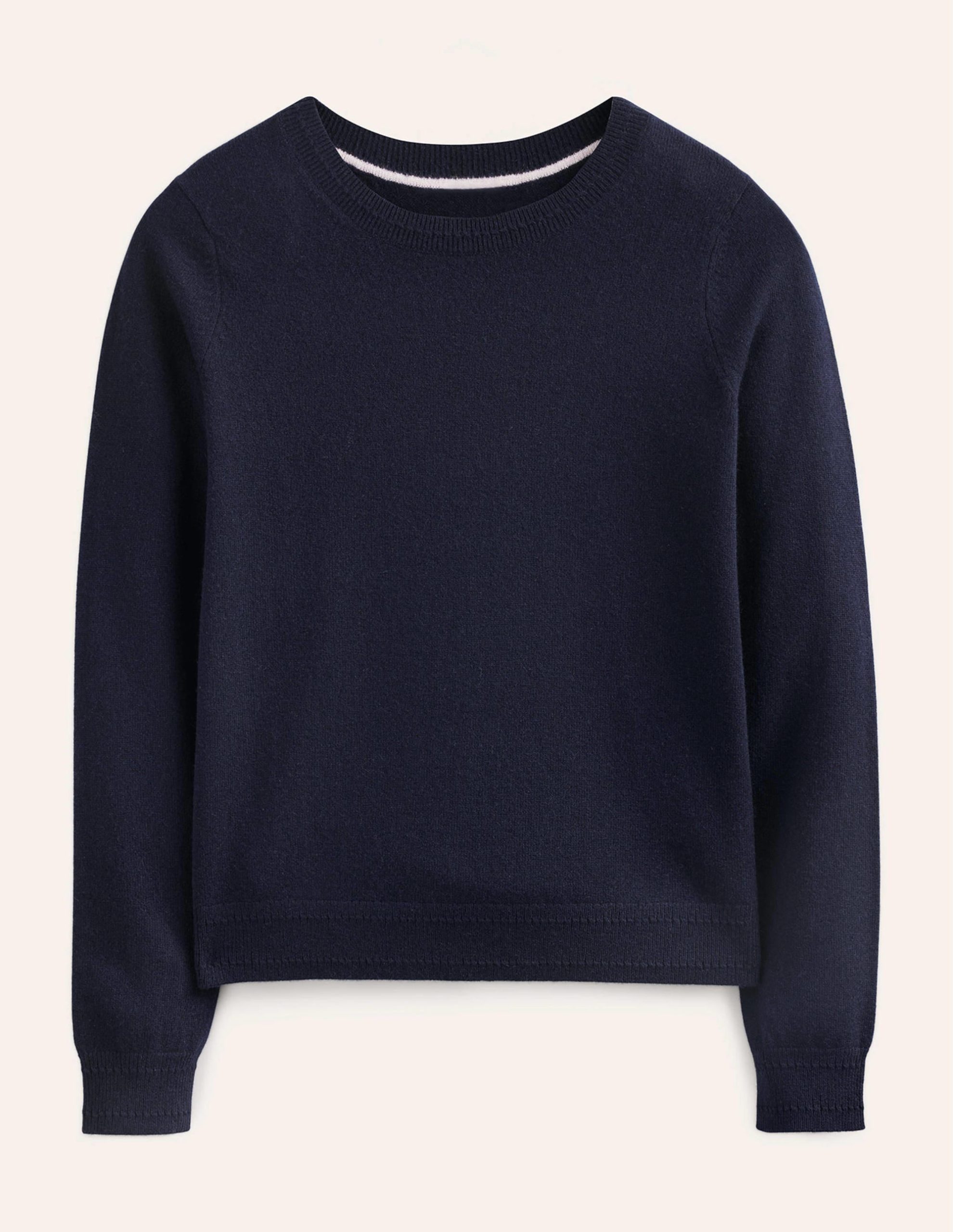 Eva Cashmere Crew Neck Sweater-Navy - Image 5