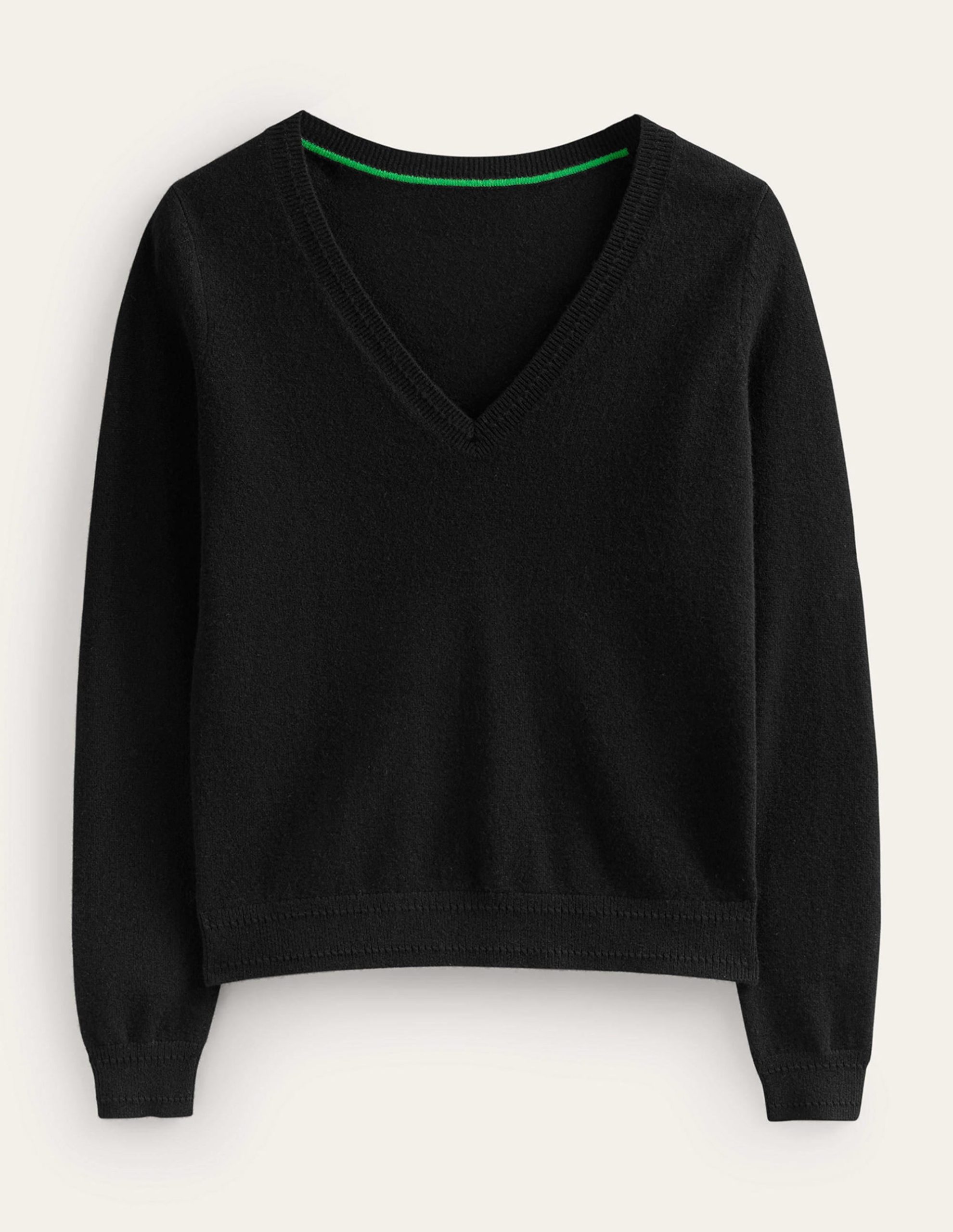 Eva Cashmere V-Neck Sweater-Black - Image 6