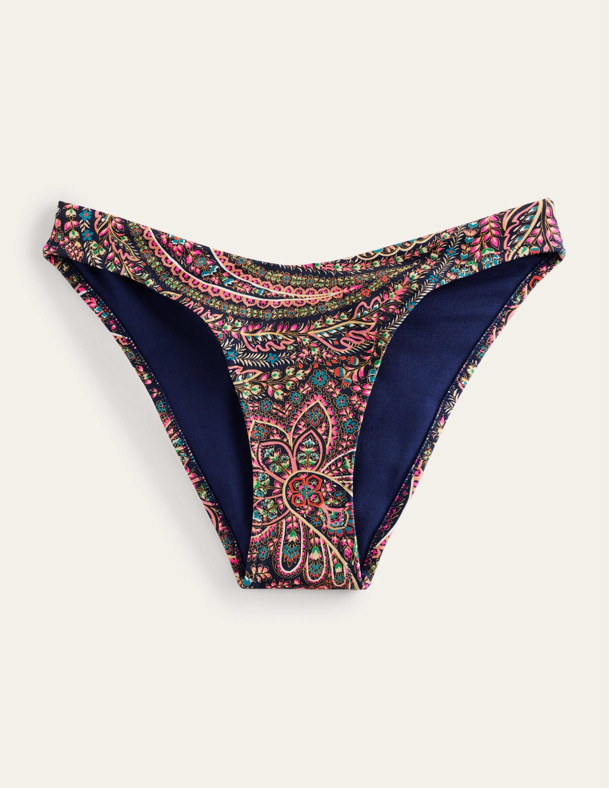Curved-Top Bikini Bottoms-Light Navy. Palace - Image 5