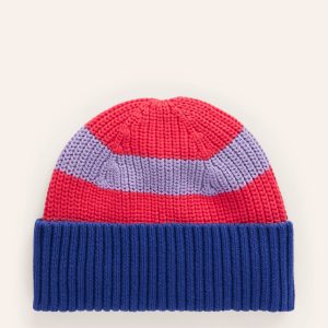 Colourblock Beanie-Terracotta Orange/Chalk Pink