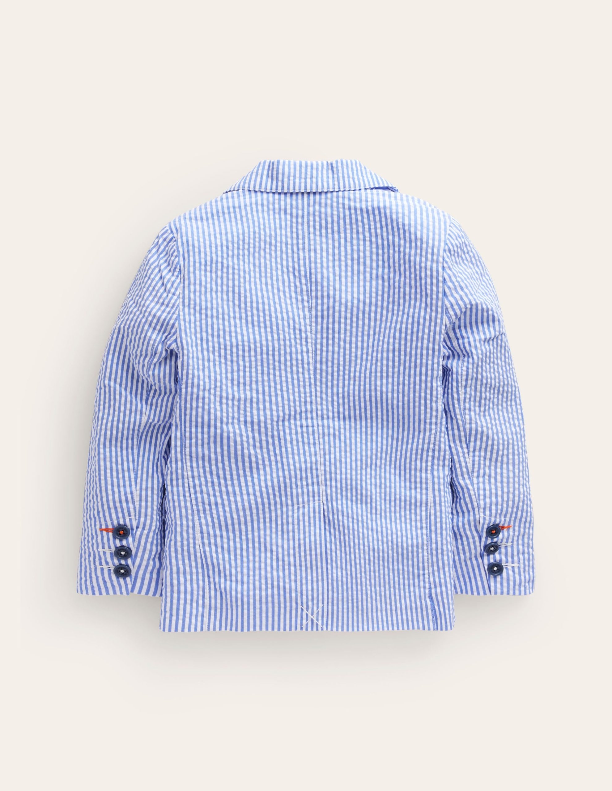 Seersucker Blazer-Vintage Blue / Ivory Stripe - Image 2