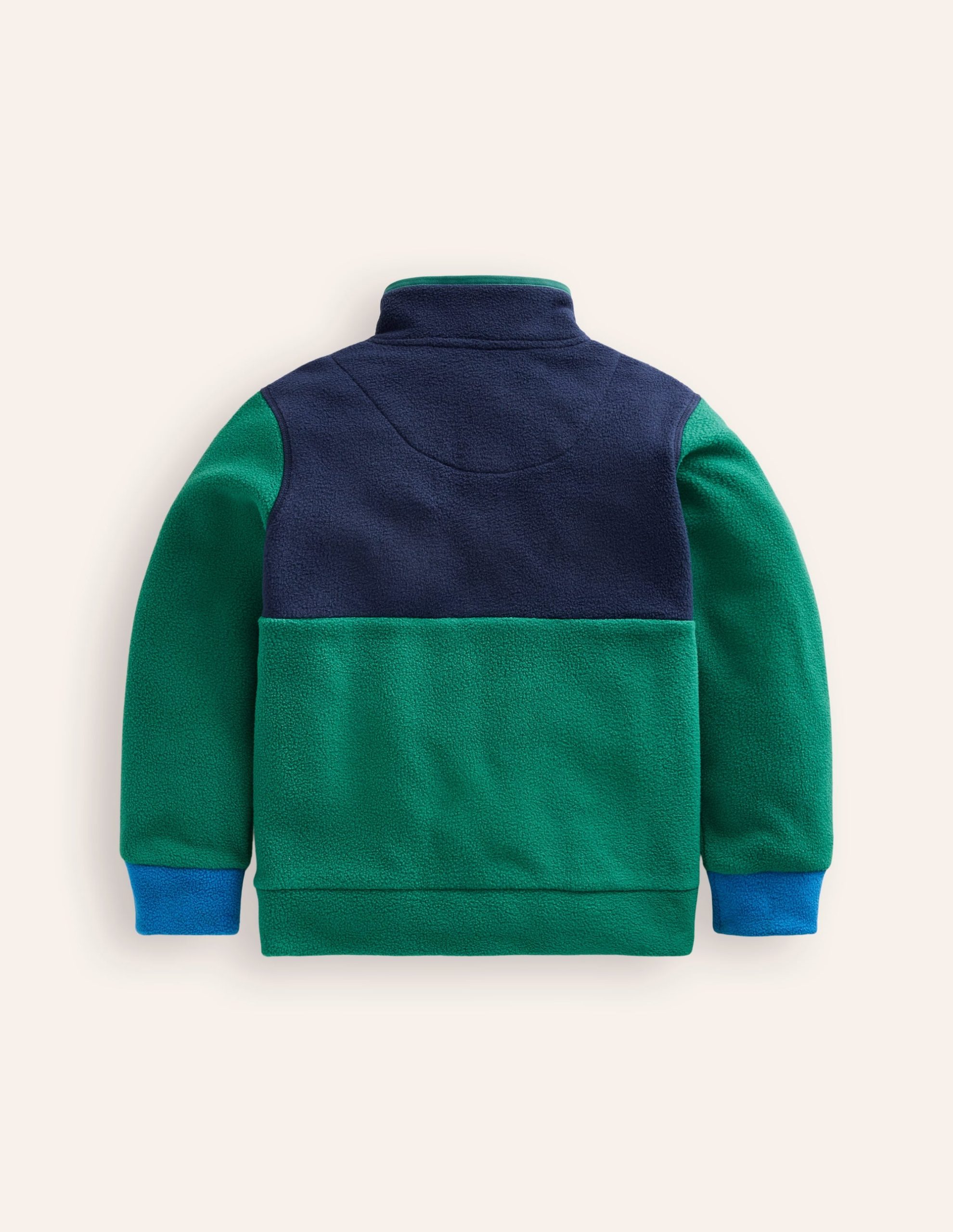 Cosy Fleece Pop Over-Jewel Green Colourblock - Image 3