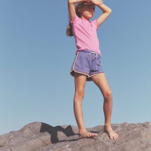 Ribbed Short Sleeve T-Shirt-Strawberry Ice