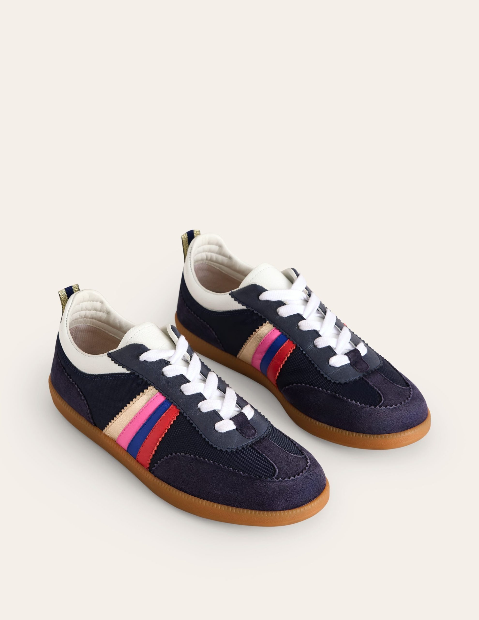 Erin Retro Tennis Trainers-Navy/Rainbow - Image 3