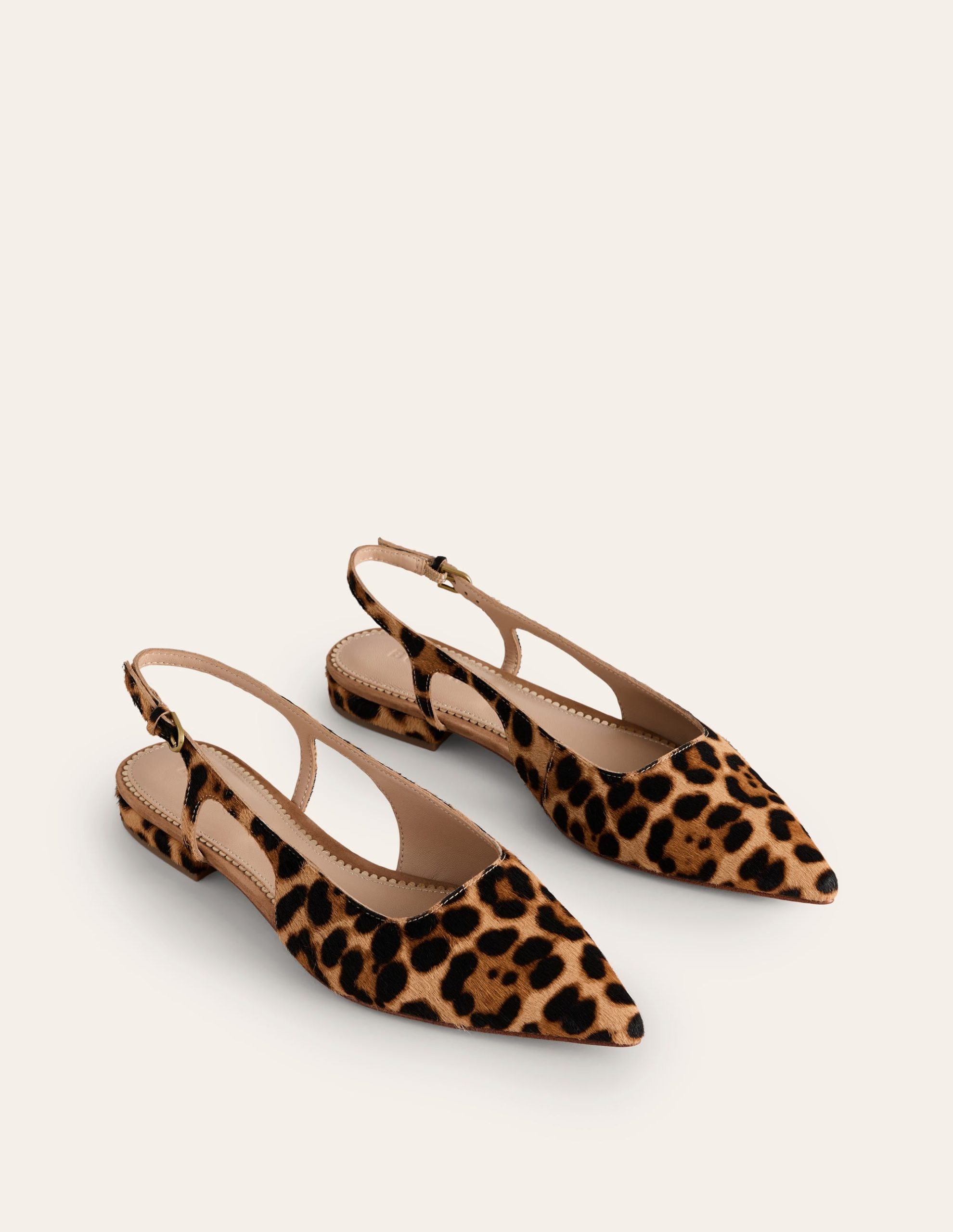 Cut Out Sling Back Flats-Leopard - Image 3