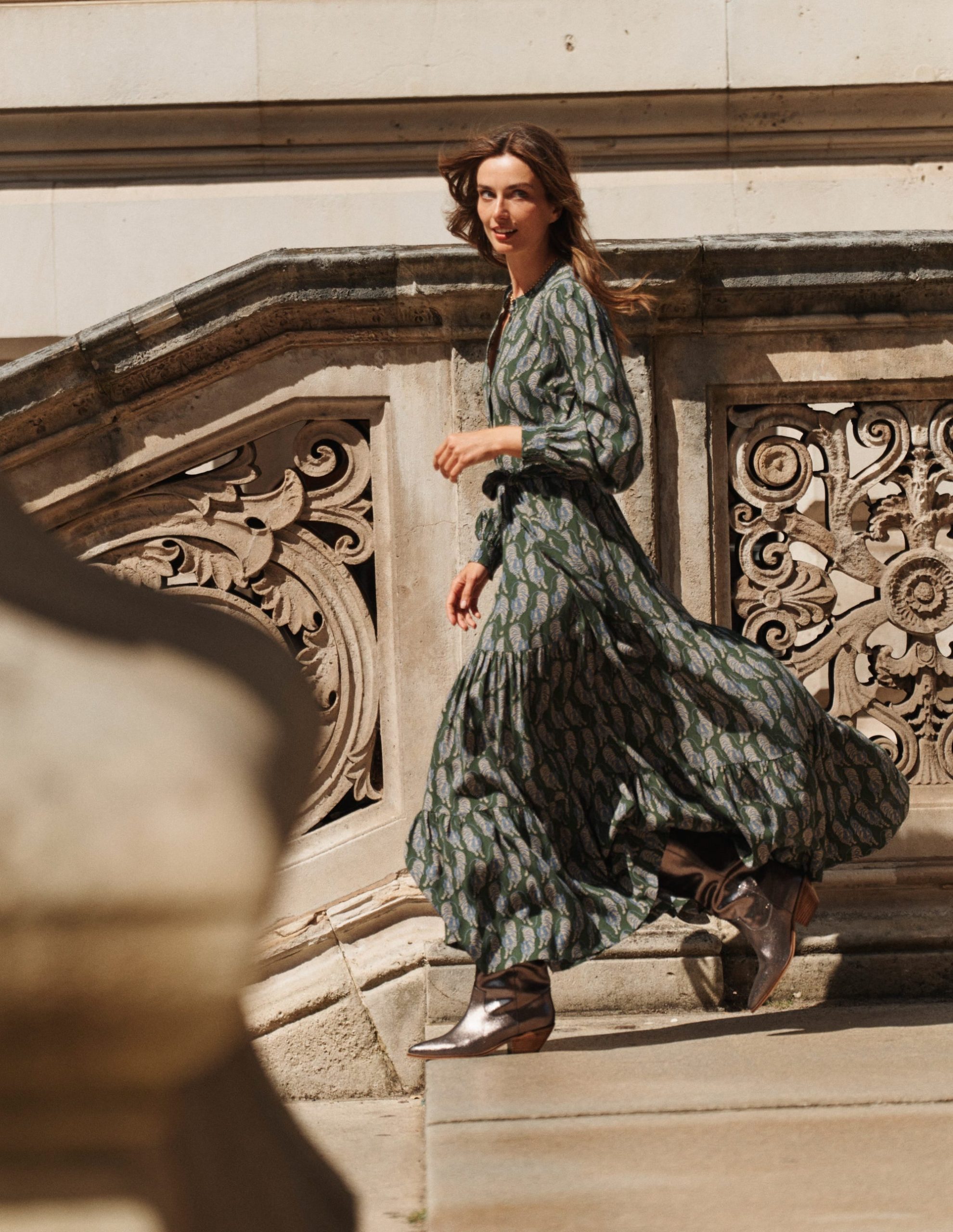 Alba Viscose Maxi Dress-Chive. Tiger - Image 5