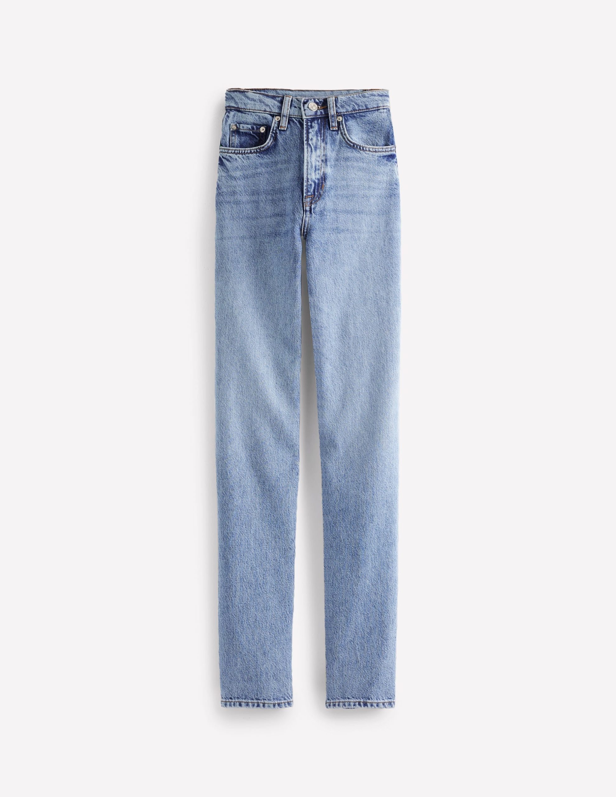 High Rise Straight Leg Jeans-Light Wash - Image 2