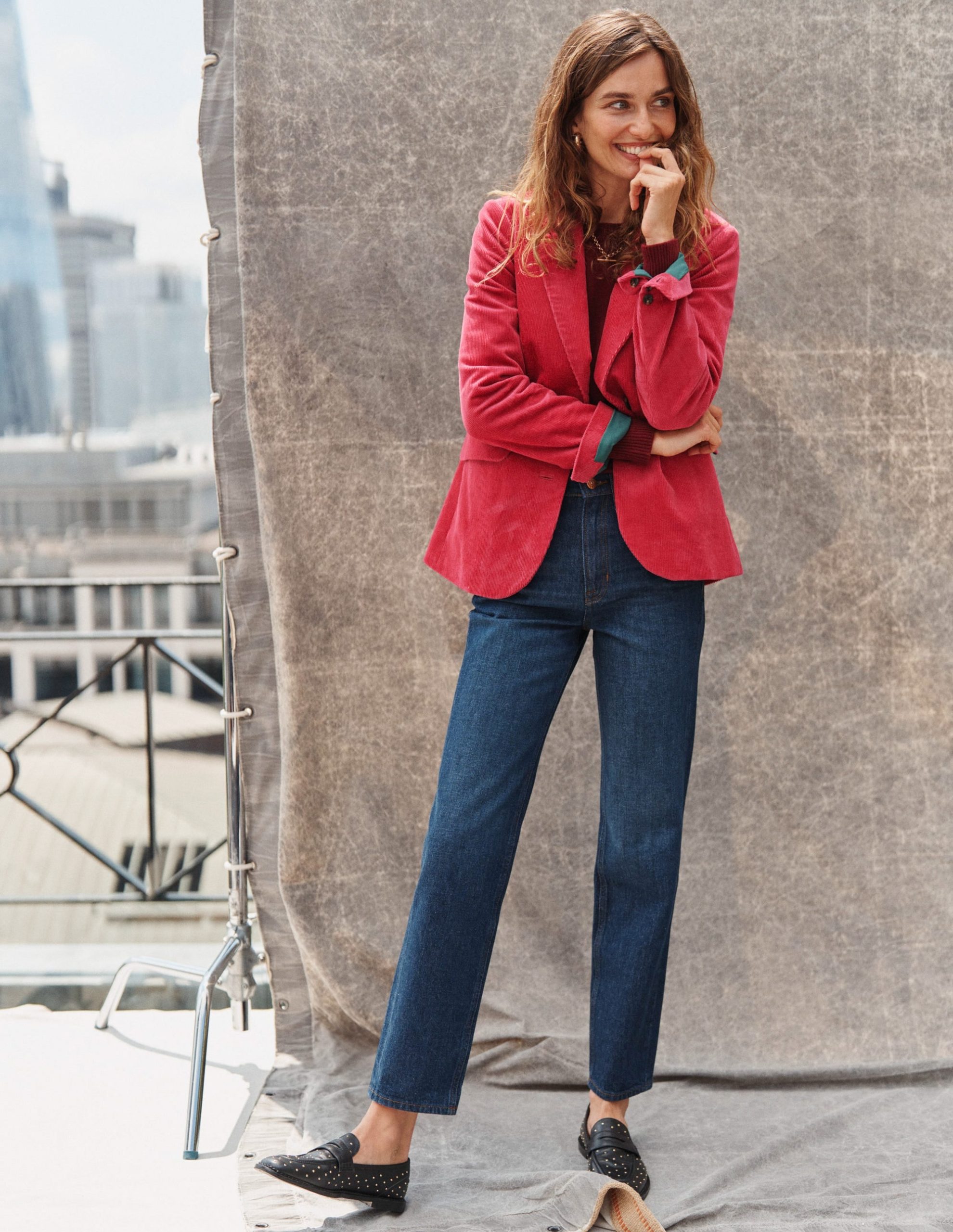 High Rise Straight Leg Jeans-Indigo - Image 7