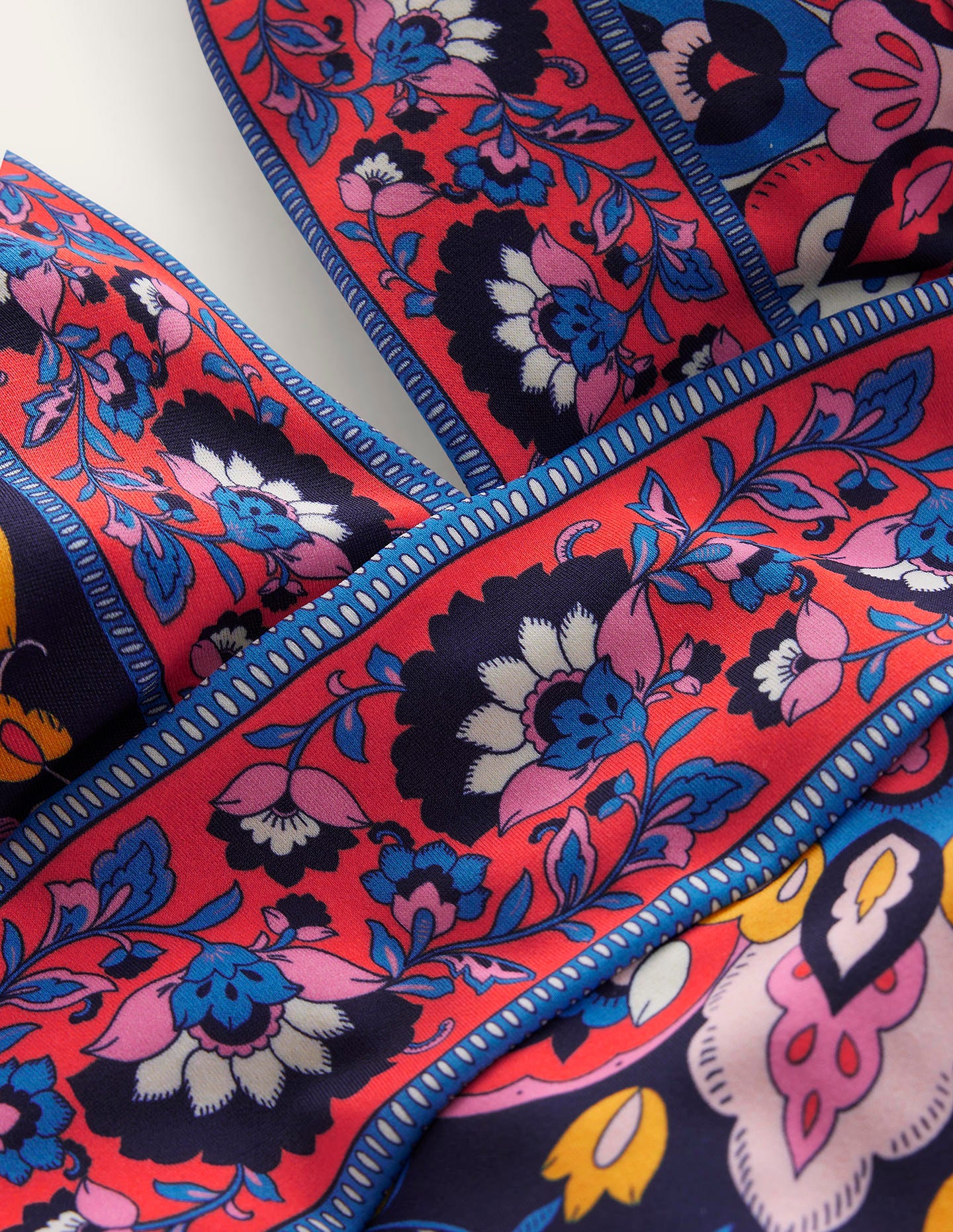 Porto V-Neck Swimsuit-Mandarin Red. Botanical Sprig - Image 7