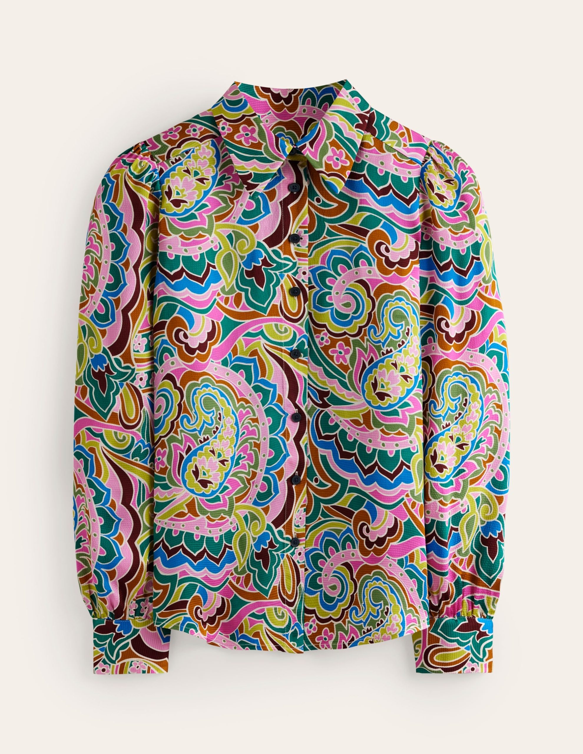 Hammered Satin Shirt-Multi. Paisley Pome - Image 6