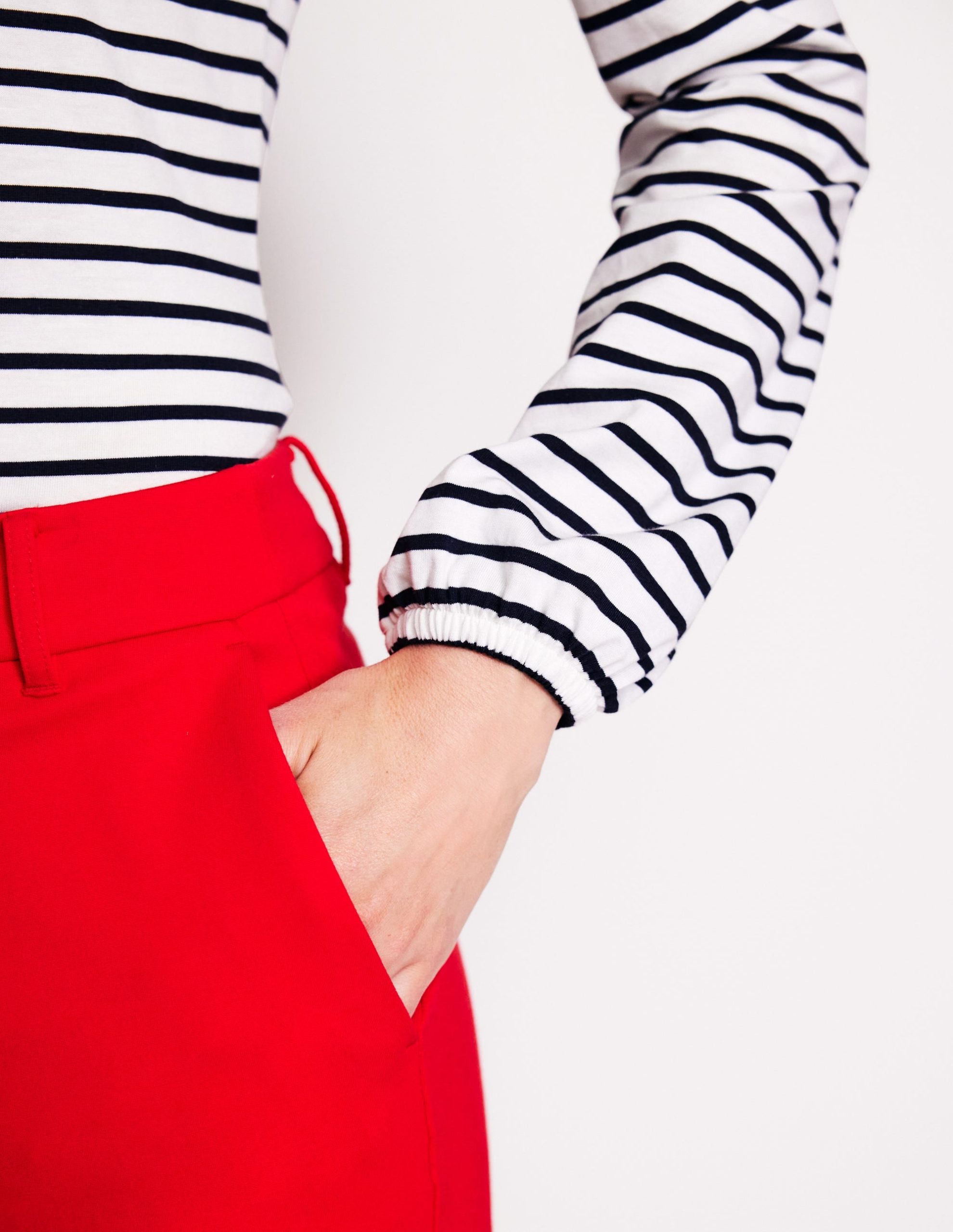 Supersoft Long Sleeve Top-Ivory. Navy - Image 2