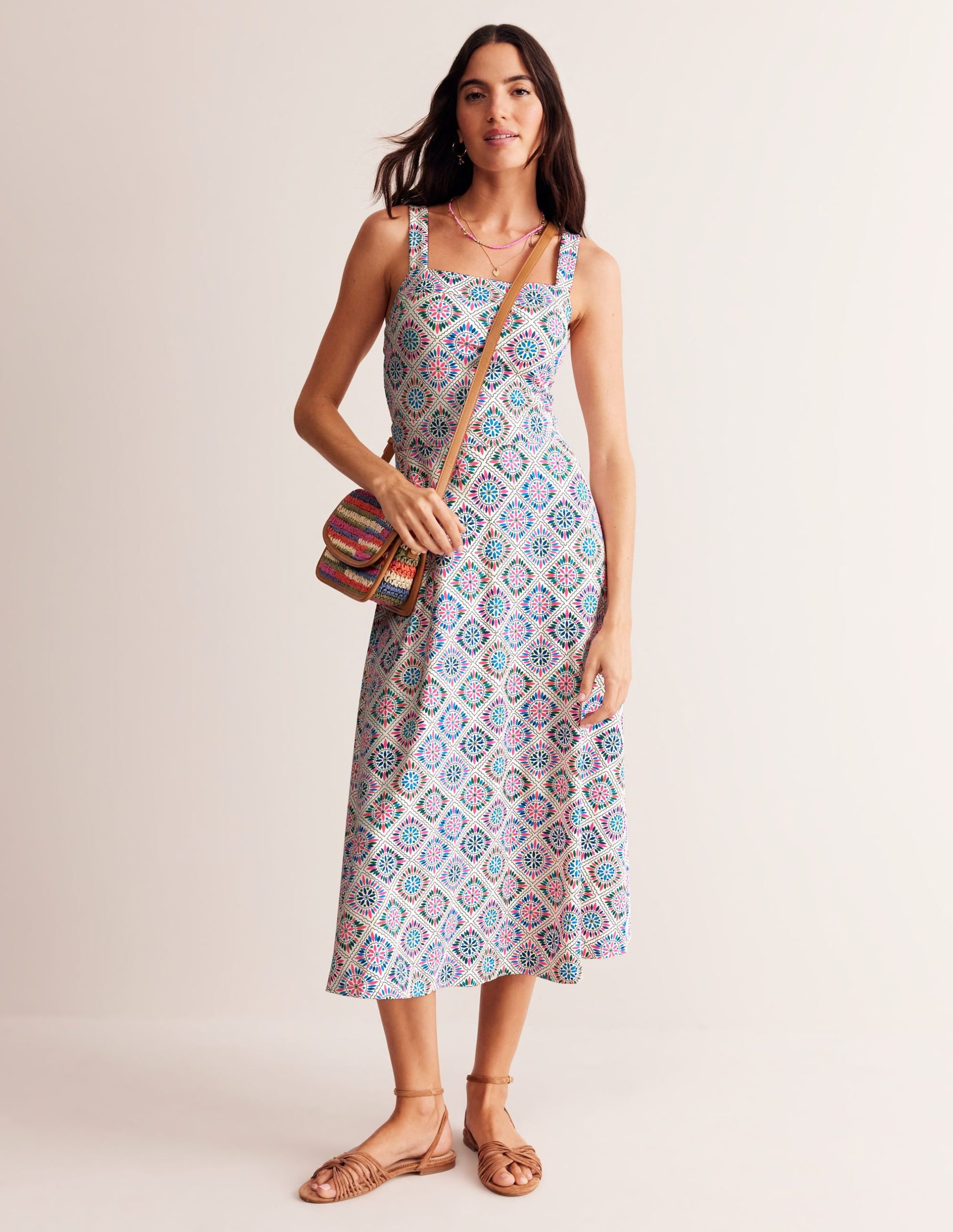 Bridget Ponte Midi Dress-Multi. Painterly Geo - Image 2