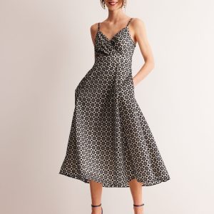 Organza Strappy Occasion Dress-Navy