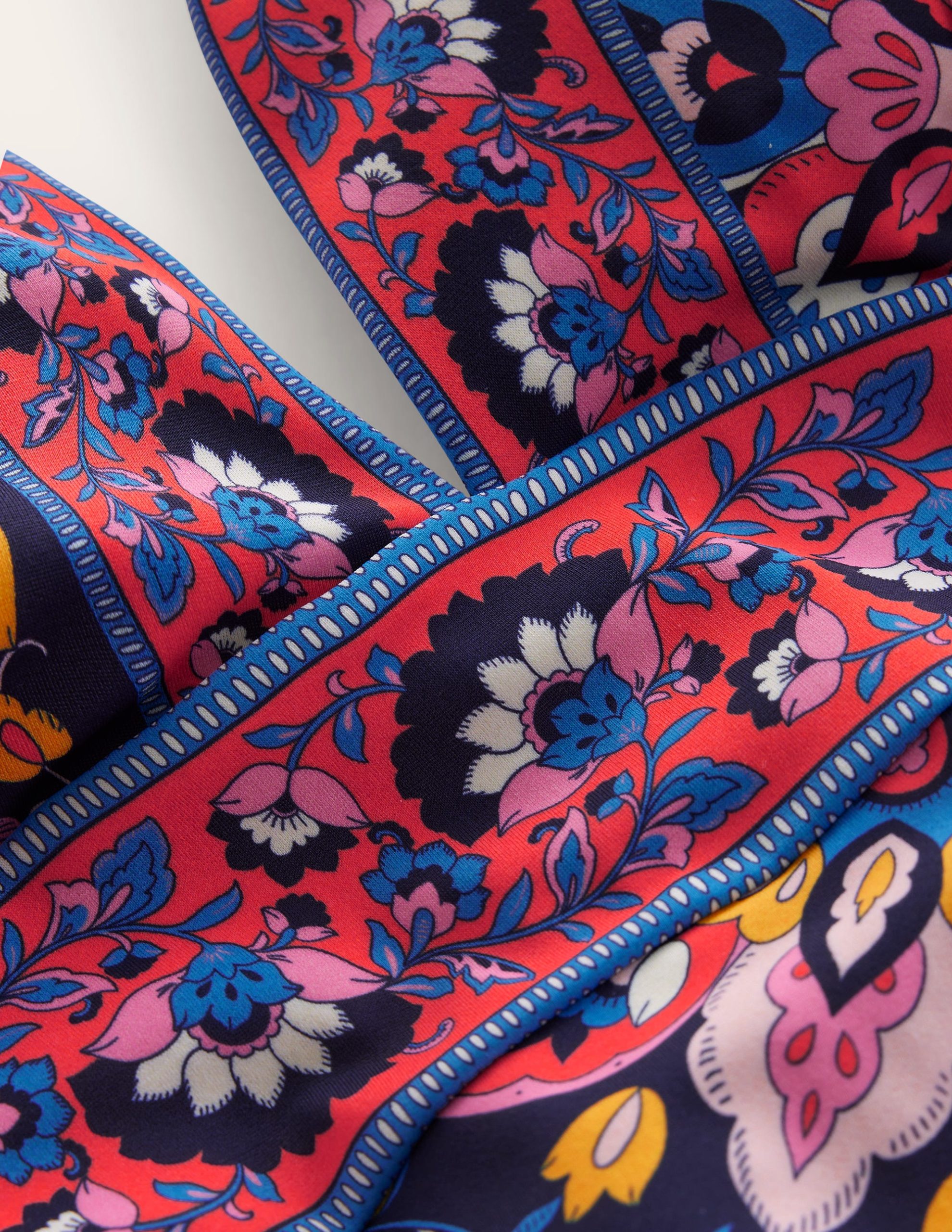 Porto V-Neck Swimsuit-Mandarin Red. Botanical Sprig - Image 8