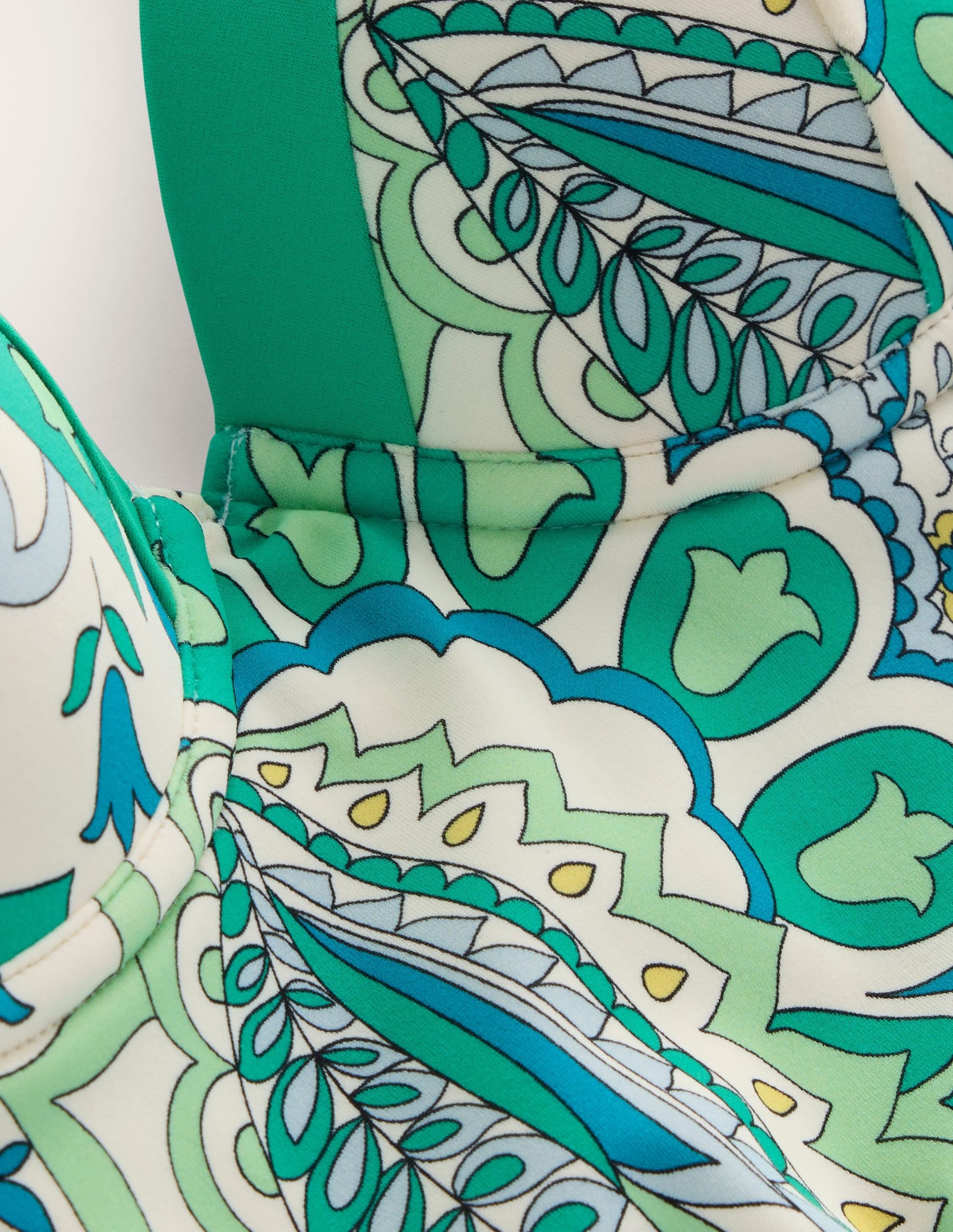 Colour Pop Cup Size Swimsuit-Emerald. Foliage Paisley - Image 7