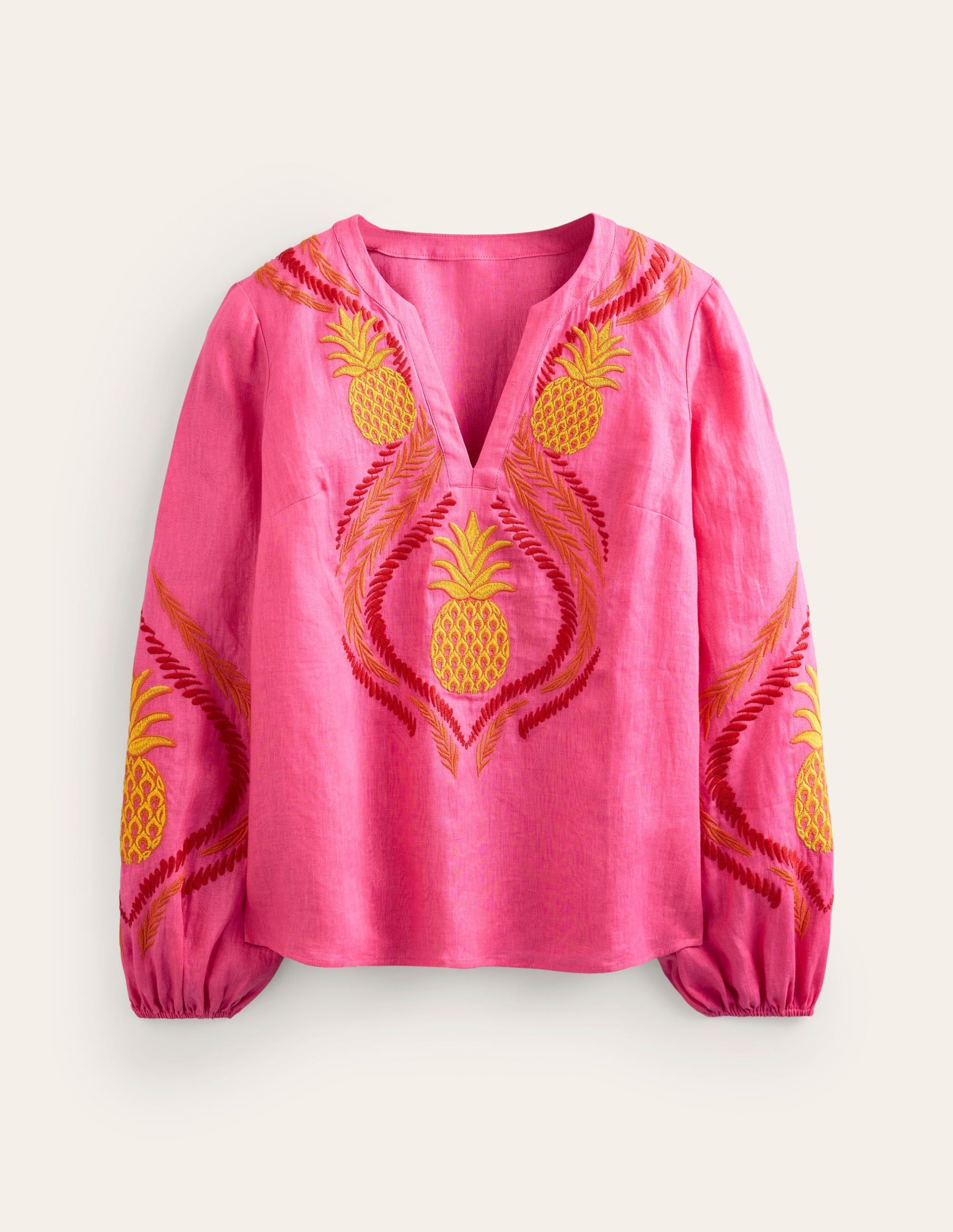 Bonnie Linen Top-Sangria Sunset. Pineapple - Image 6