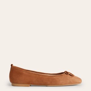 Kitty Flexi Sole Ballet Flats-Ginger Snap Suede
