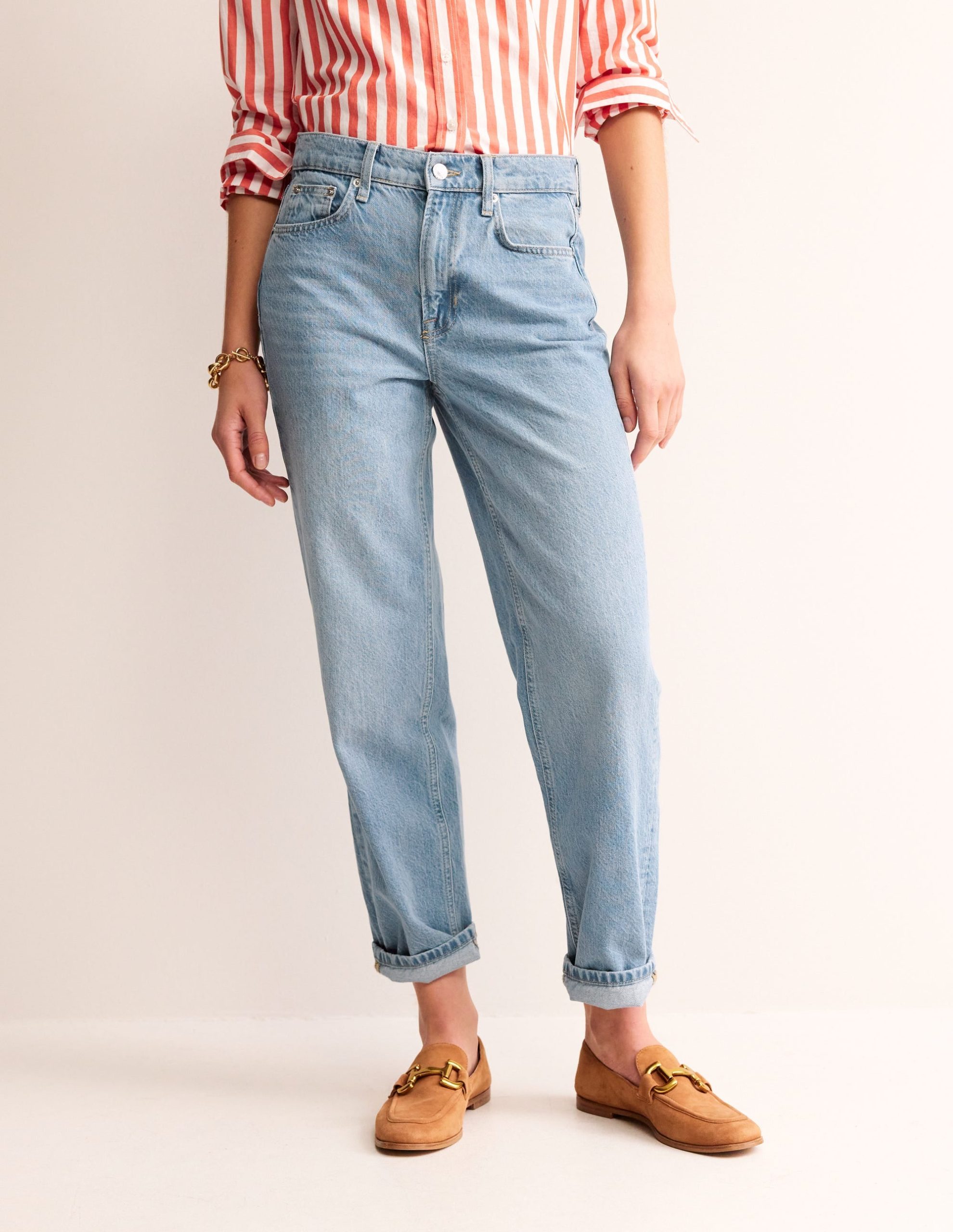 Mid Rise Tapered Jeans-Light Vintage - Image 4