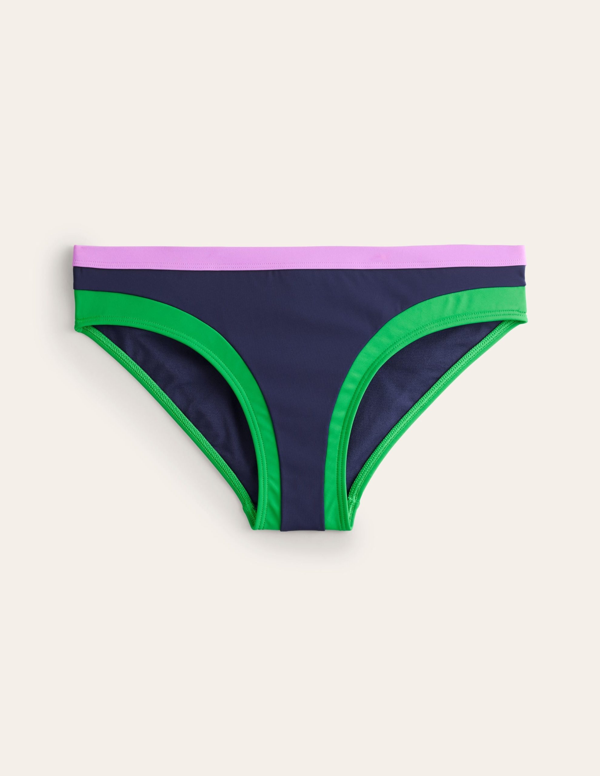 Santorini Bikini Bottoms-Navy/ Green Colourblock - Image 5