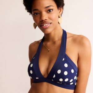 Ithaca Halter Bikini Top-Navy Spot