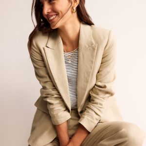 Marylebone Linen Blazer-Neutral
