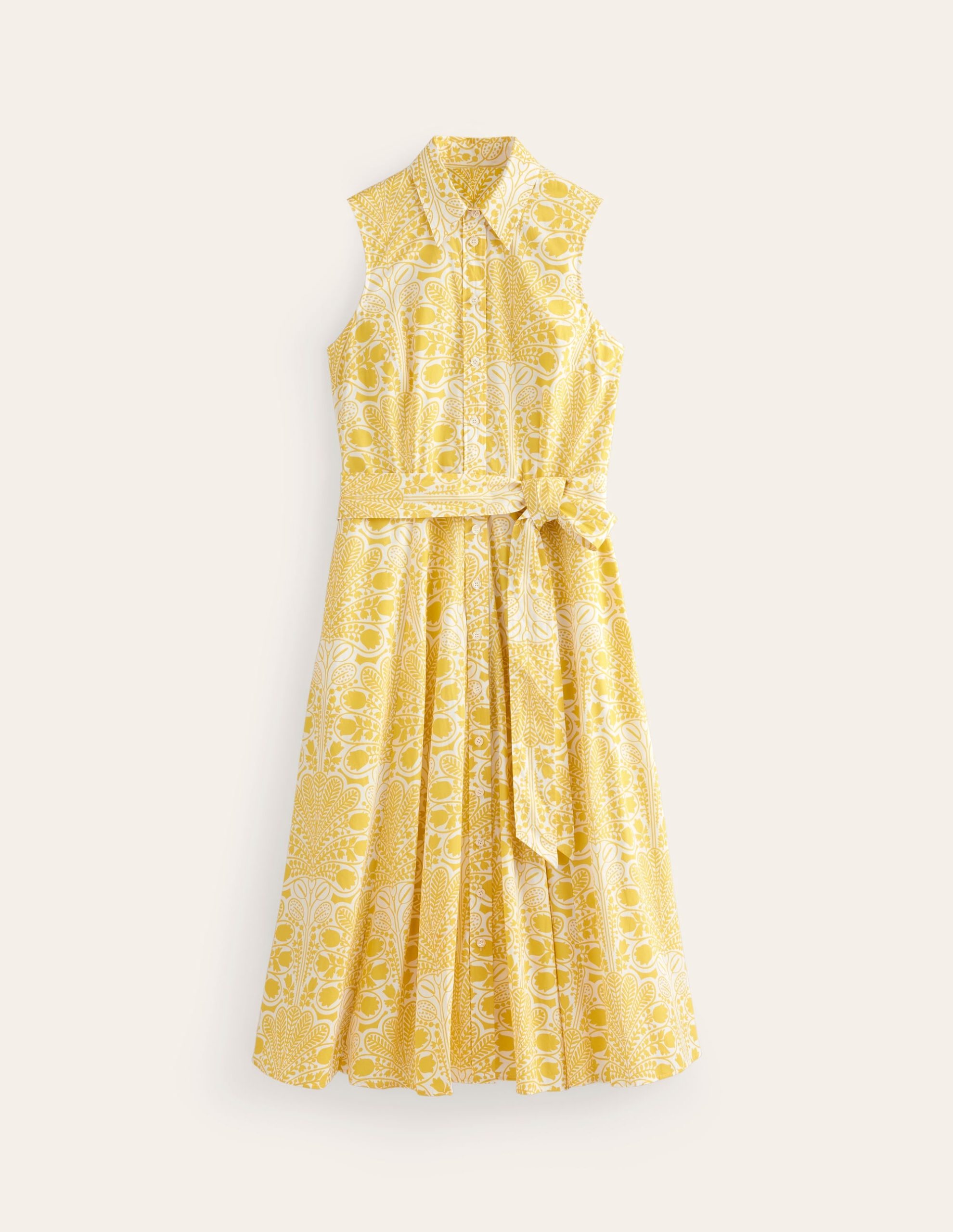 Amy Sleeveless Shirt Dress-Passionfruit. Gardenia Swirl - Image 6