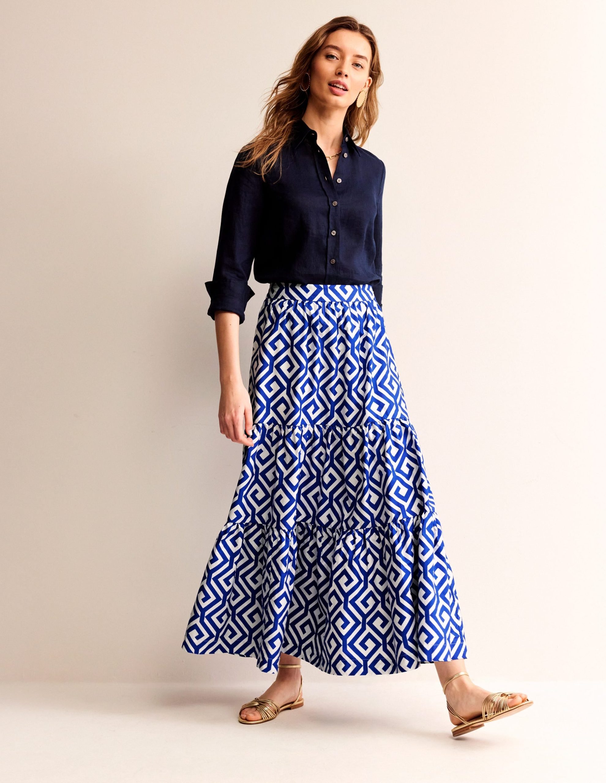 Lorna Tiered Maxi Skirt-Surf the web. Maze
