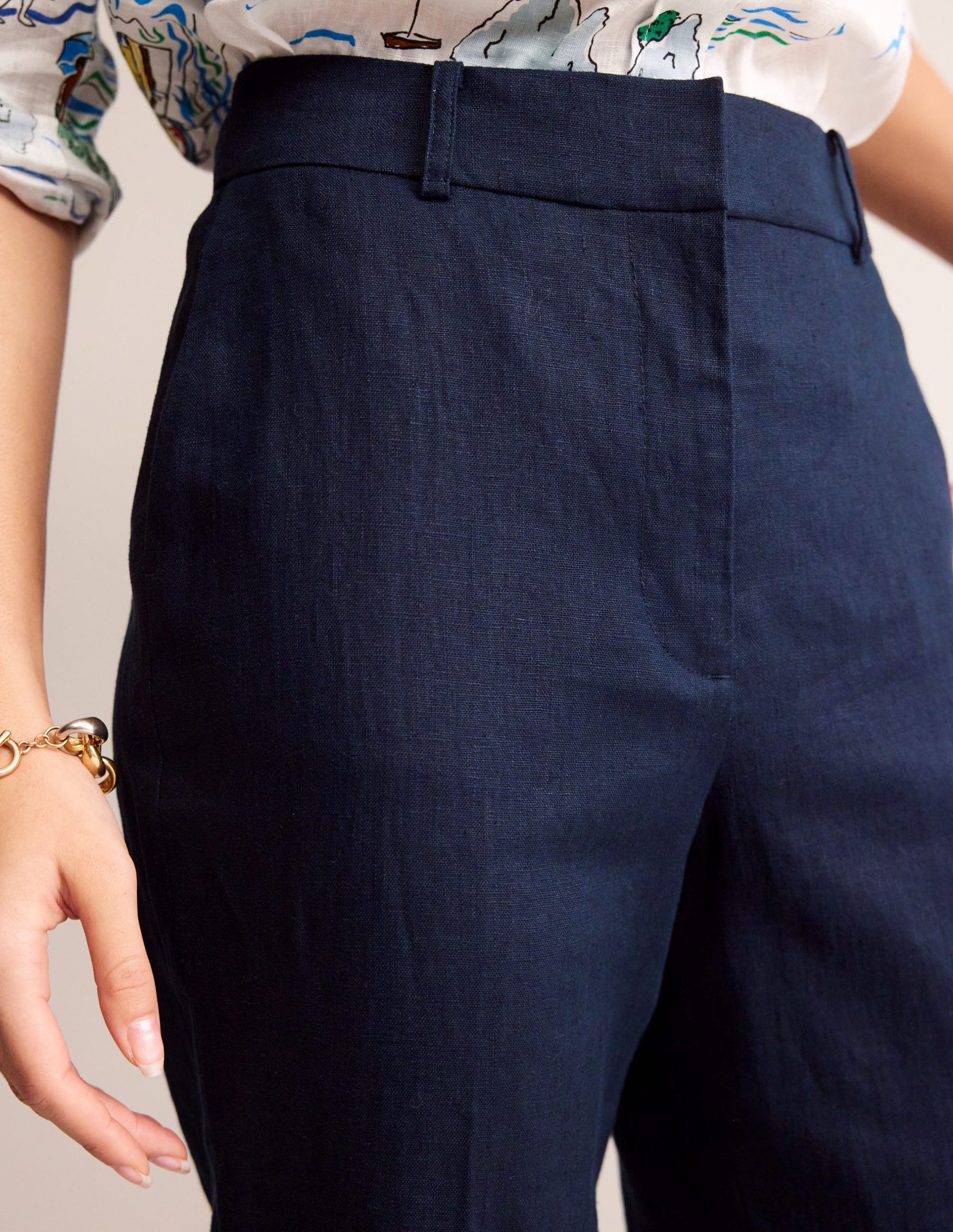 Kew Linen Pants-Navy - Image 2