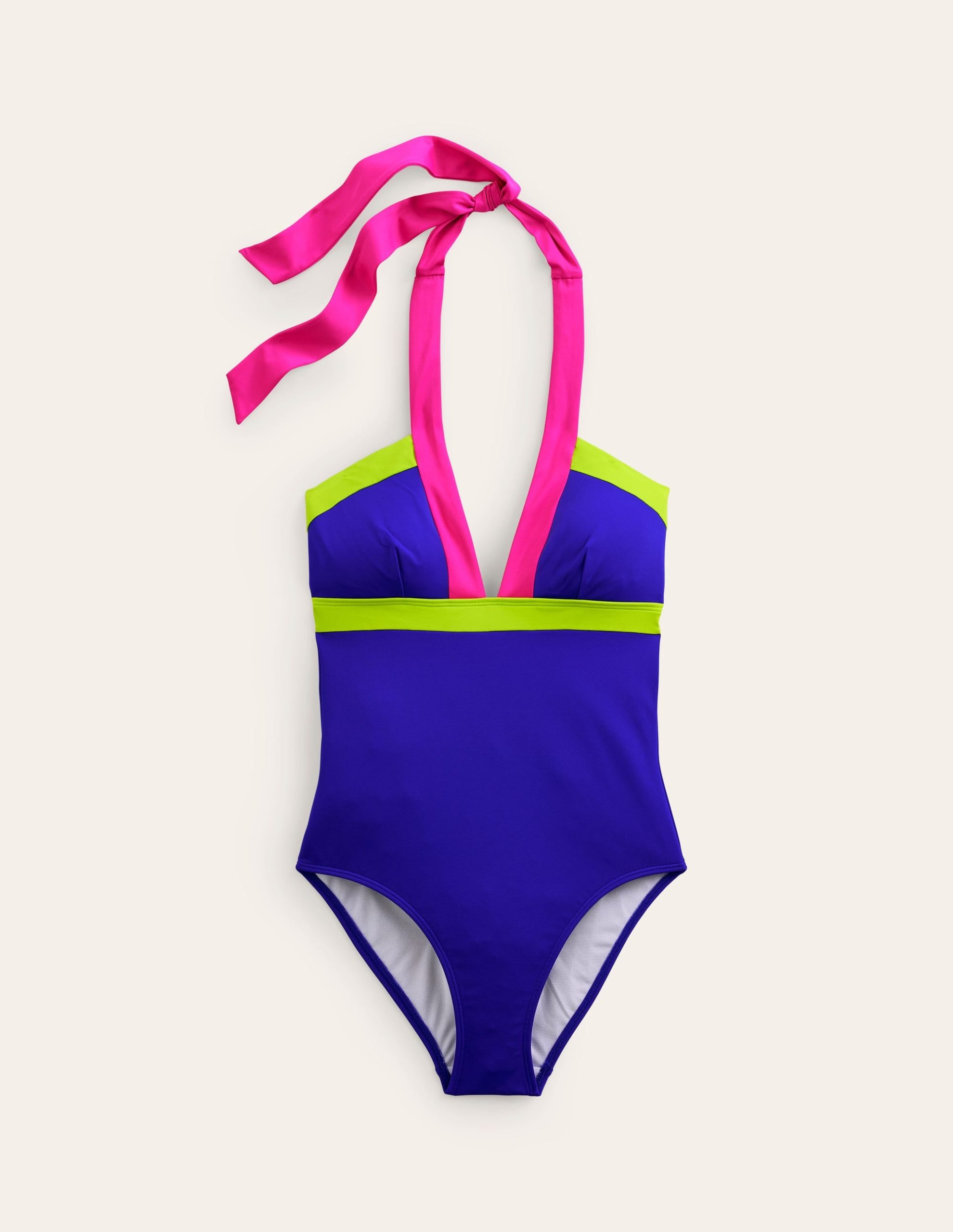 Ithaca Halter Swimsuit-Blue Colourblock - Image 6