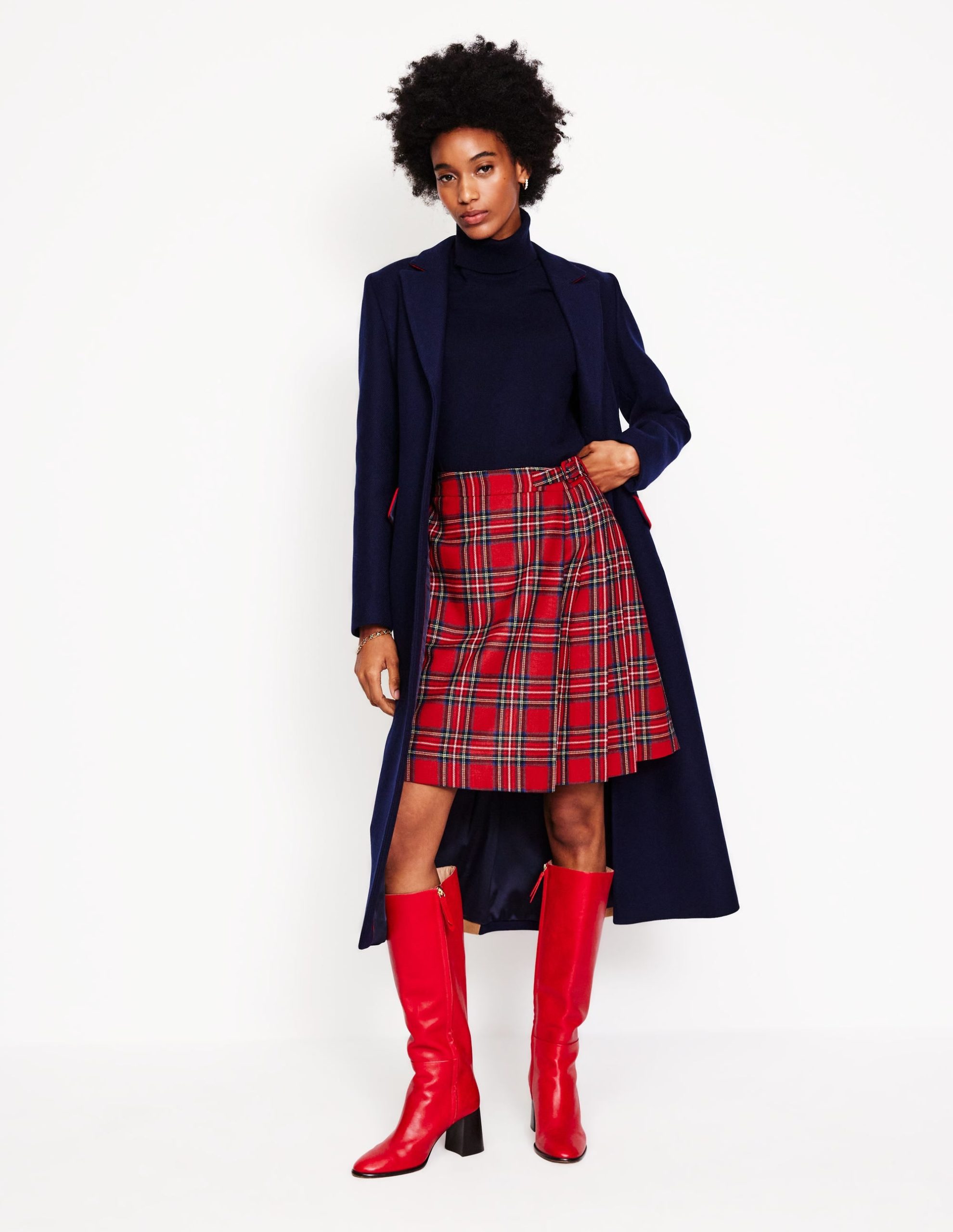 Helen Buckled Kilt-Red and Blue Check - Image 5