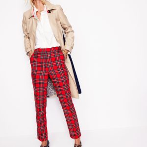 Kew Wool Blend Pants-Red and Blue Check