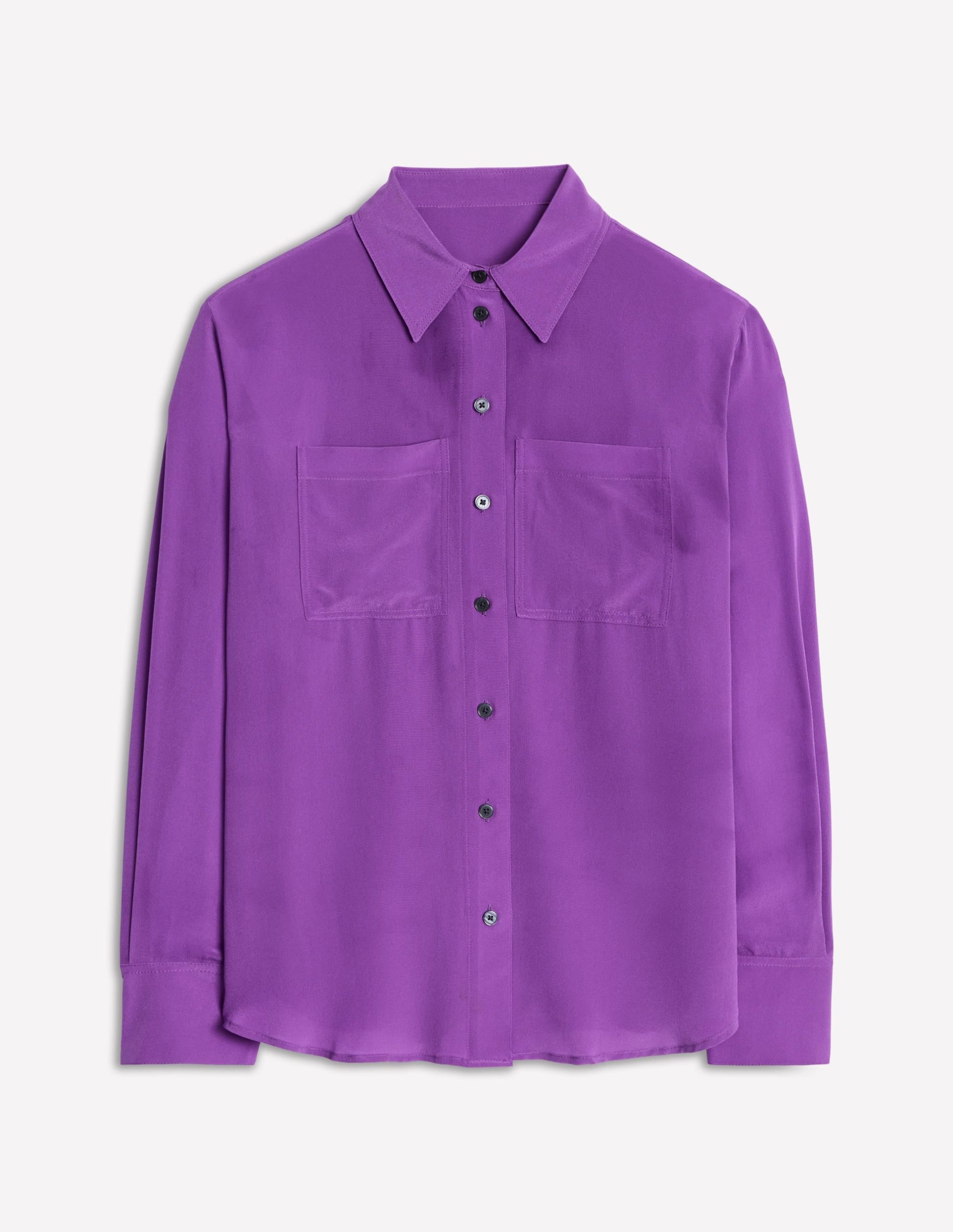 Connie Relaxed Silk Shirt-Royal Purple - Image 8