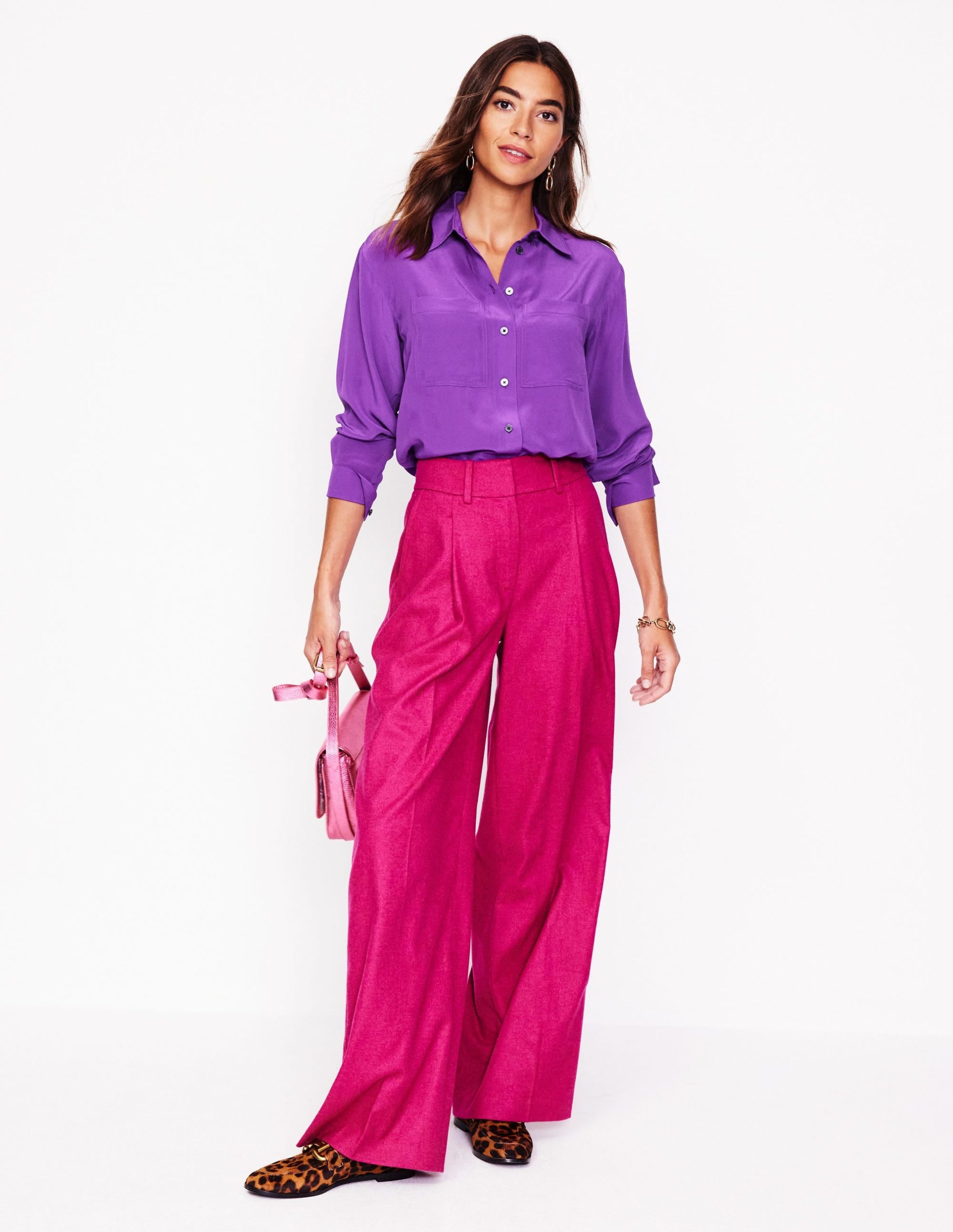 Connie Relaxed Silk Shirt-Royal Purple - Image 4