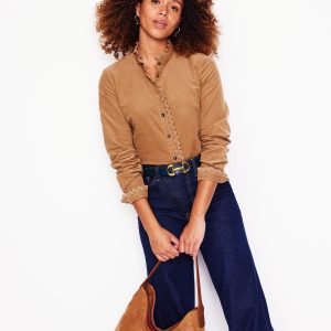 Phoebe Cord Shirt-Camel