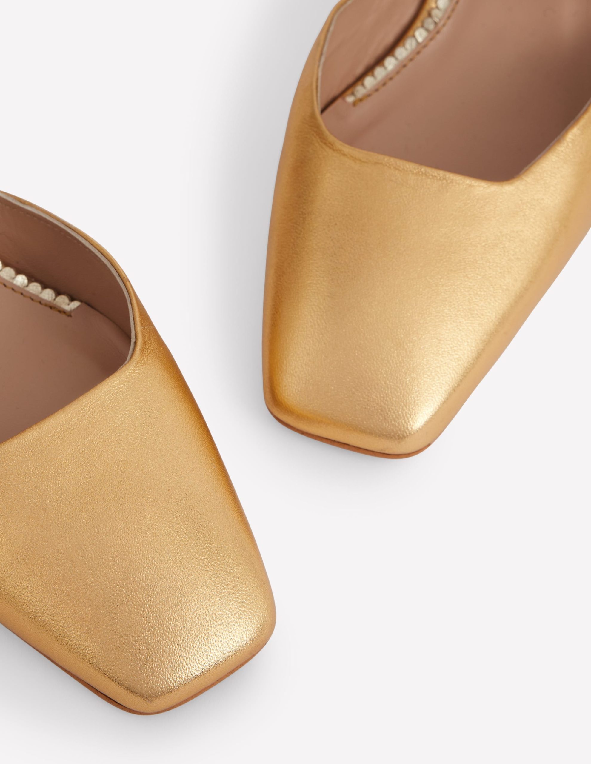 Multi Strap Block Heel Pump-Gold - Image 4