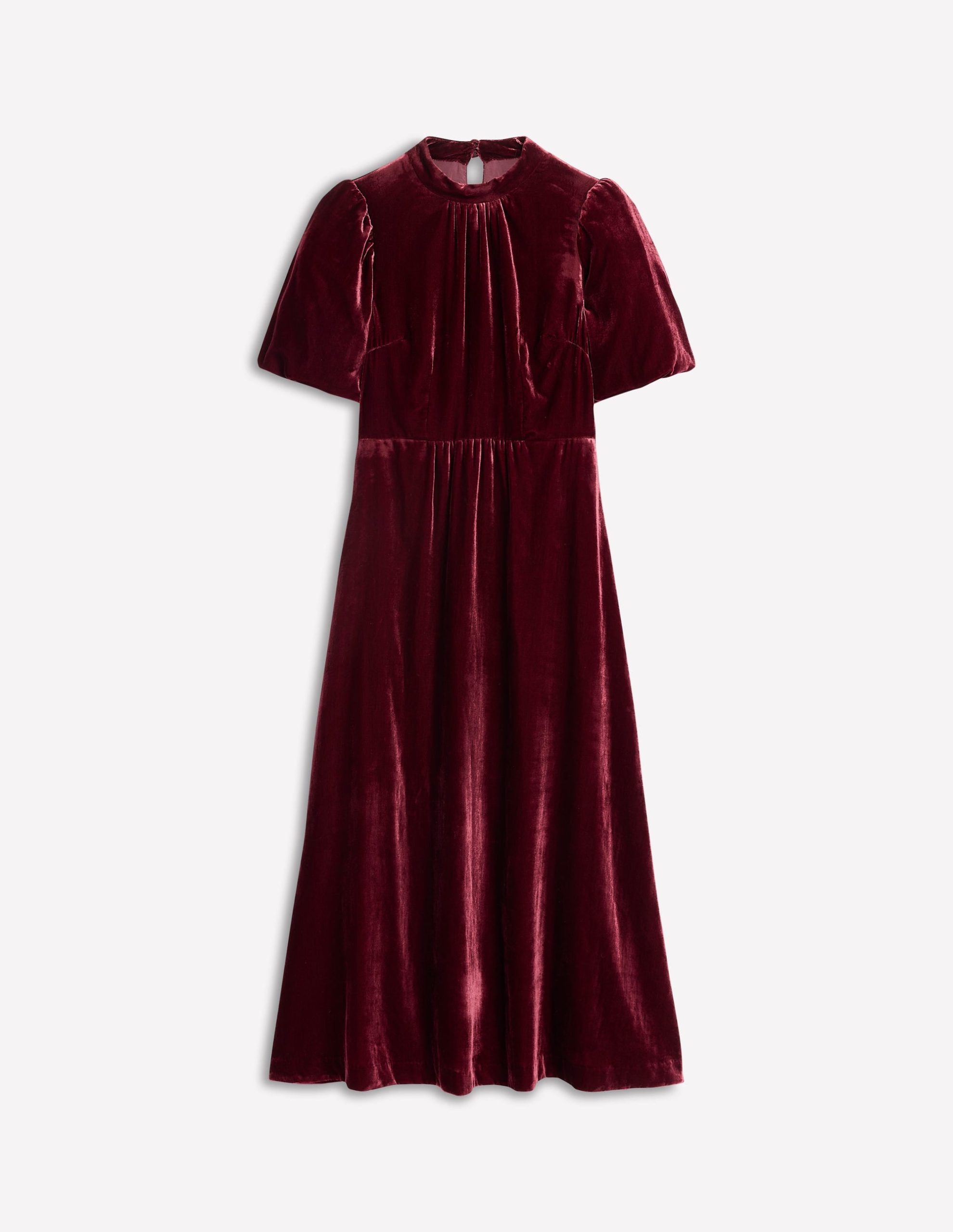 High Neck Velvet Dress-Cabernet - Image 6