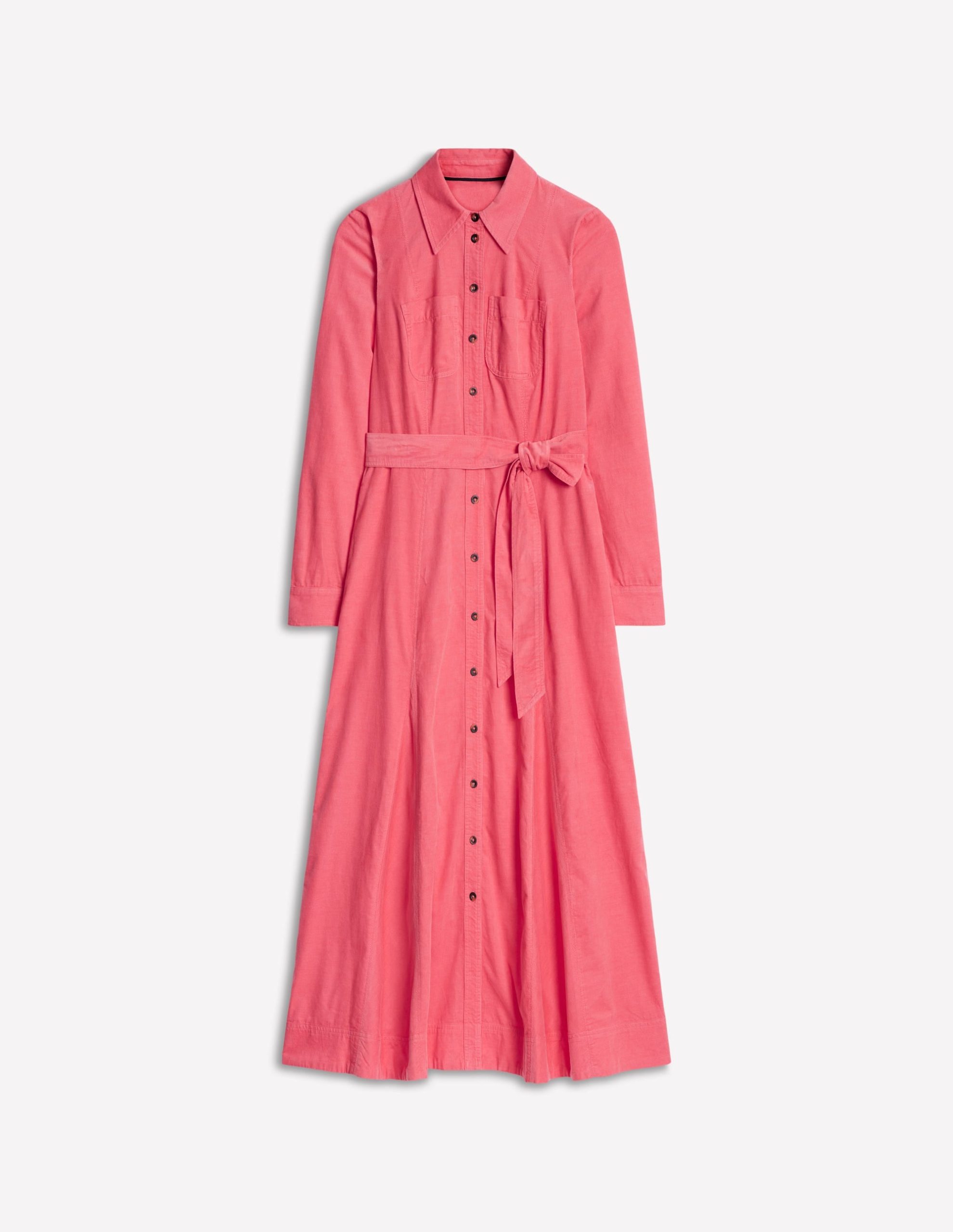 Mila Cord Midi Shirt Dress-Azalea Pink - Image 5