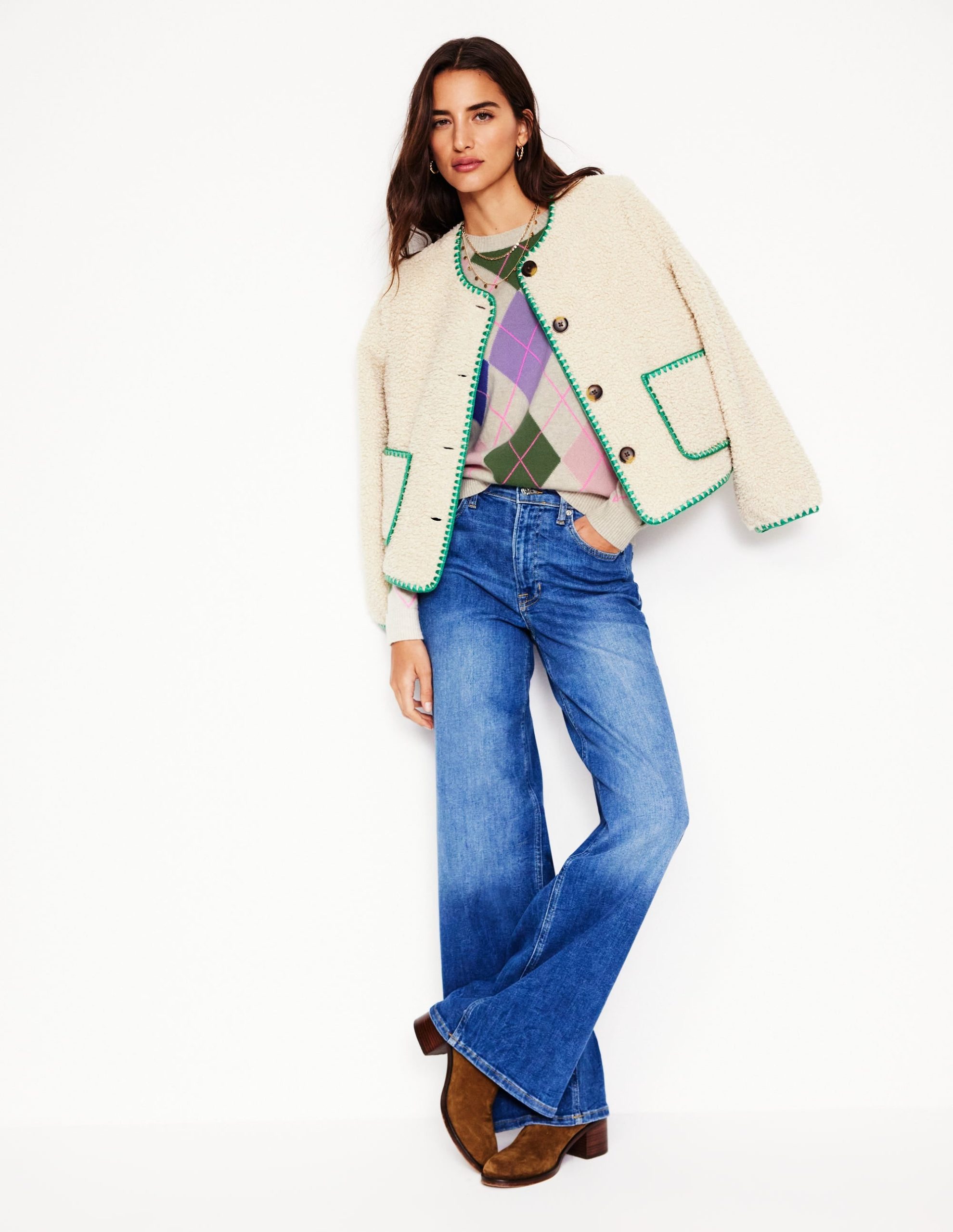 Lydia Cashmere Jumper-Multi. Camel - Image 4