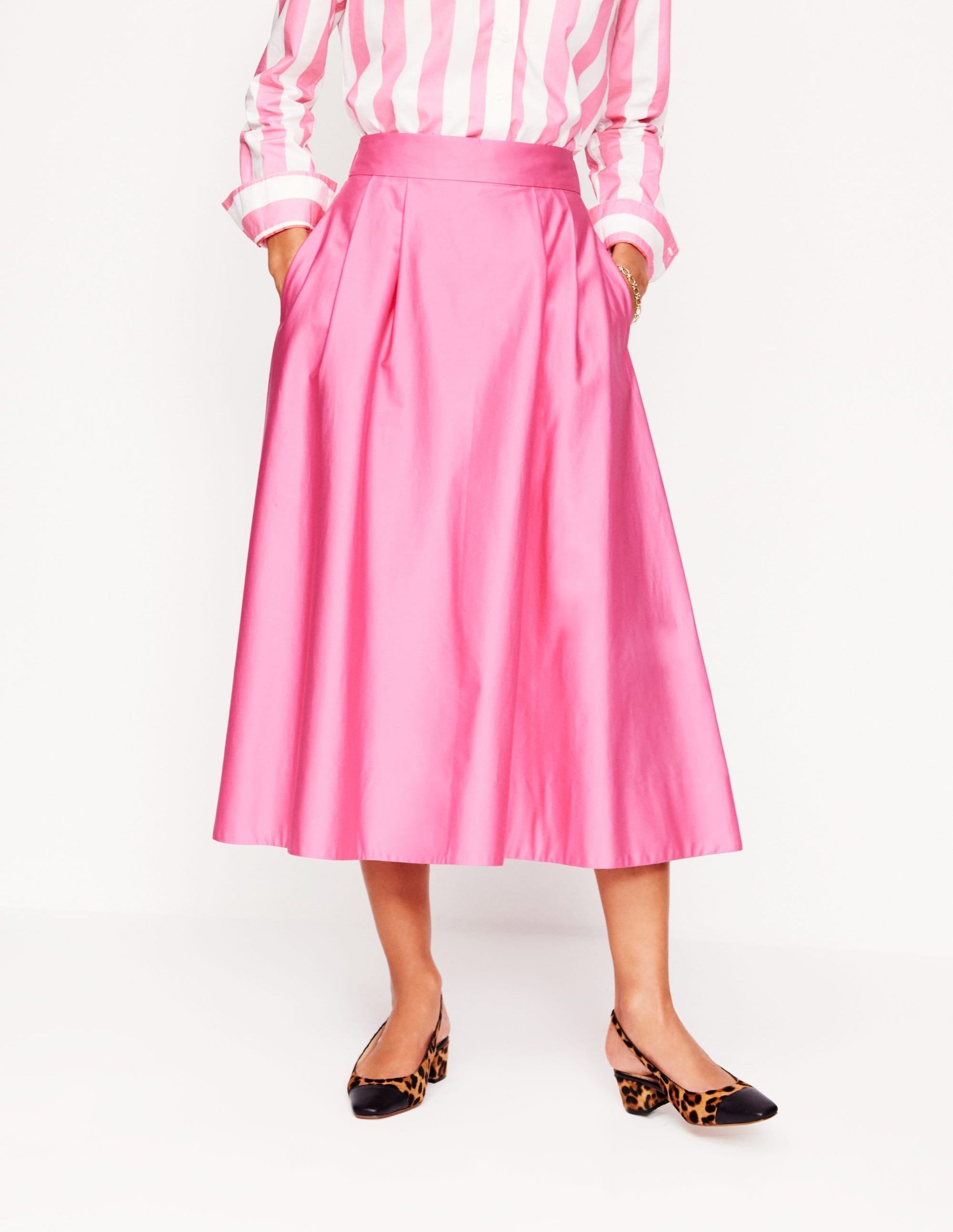 Isabella Cotton Sateen Skirt-Sorbet Pink - Image 5
