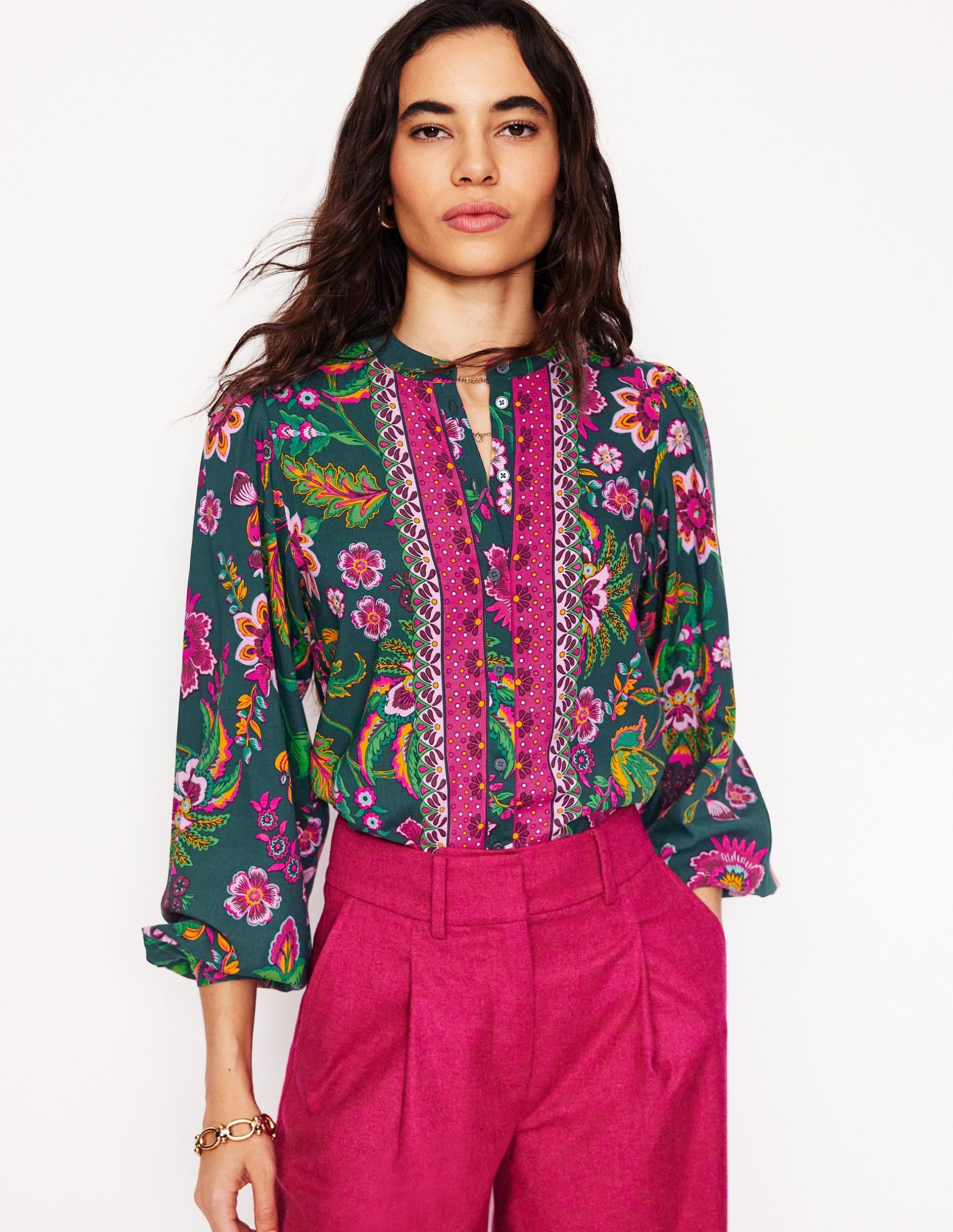 Theodora Blouse-Multi. Blossom Flourish