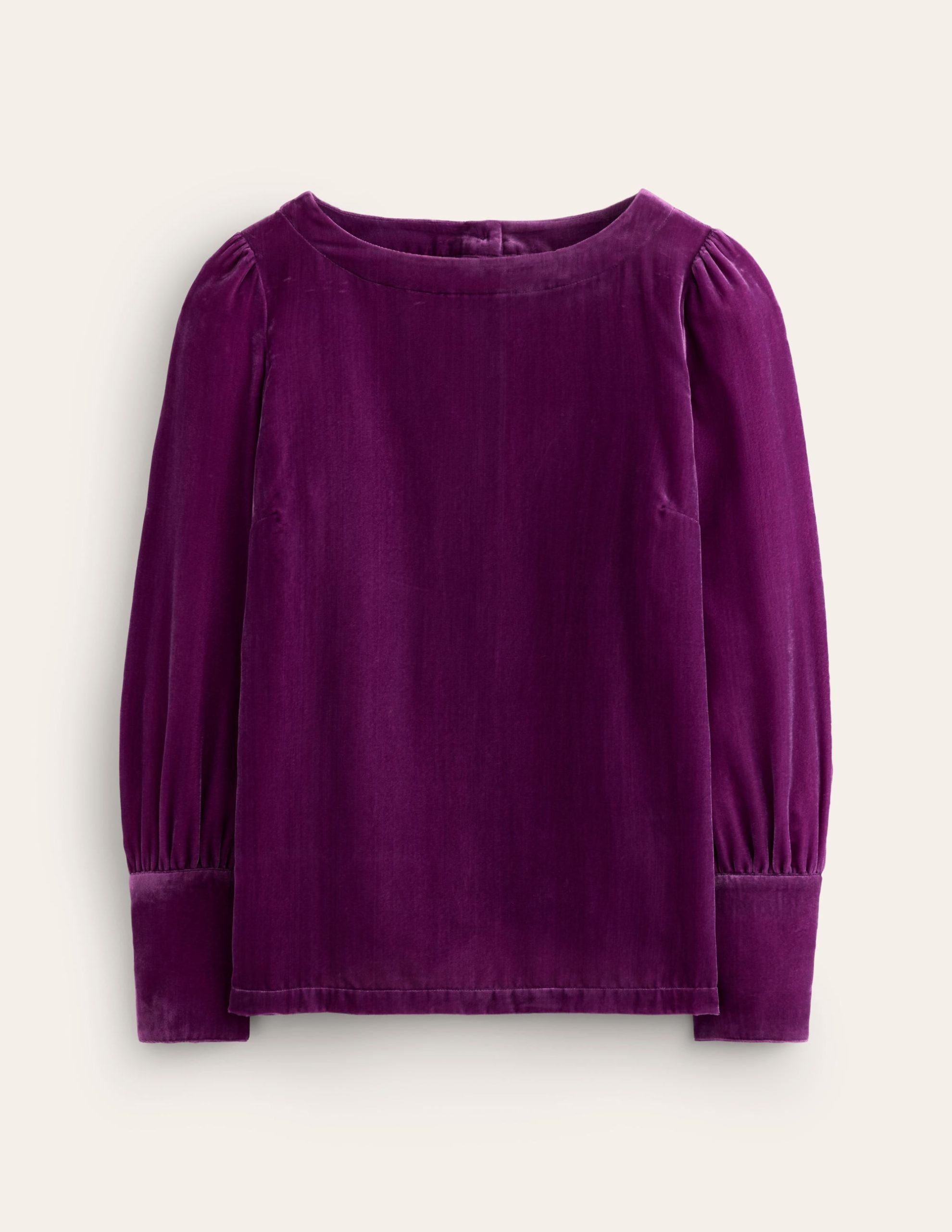 Button Back Velvet Top-Regal Purple - Image 7
