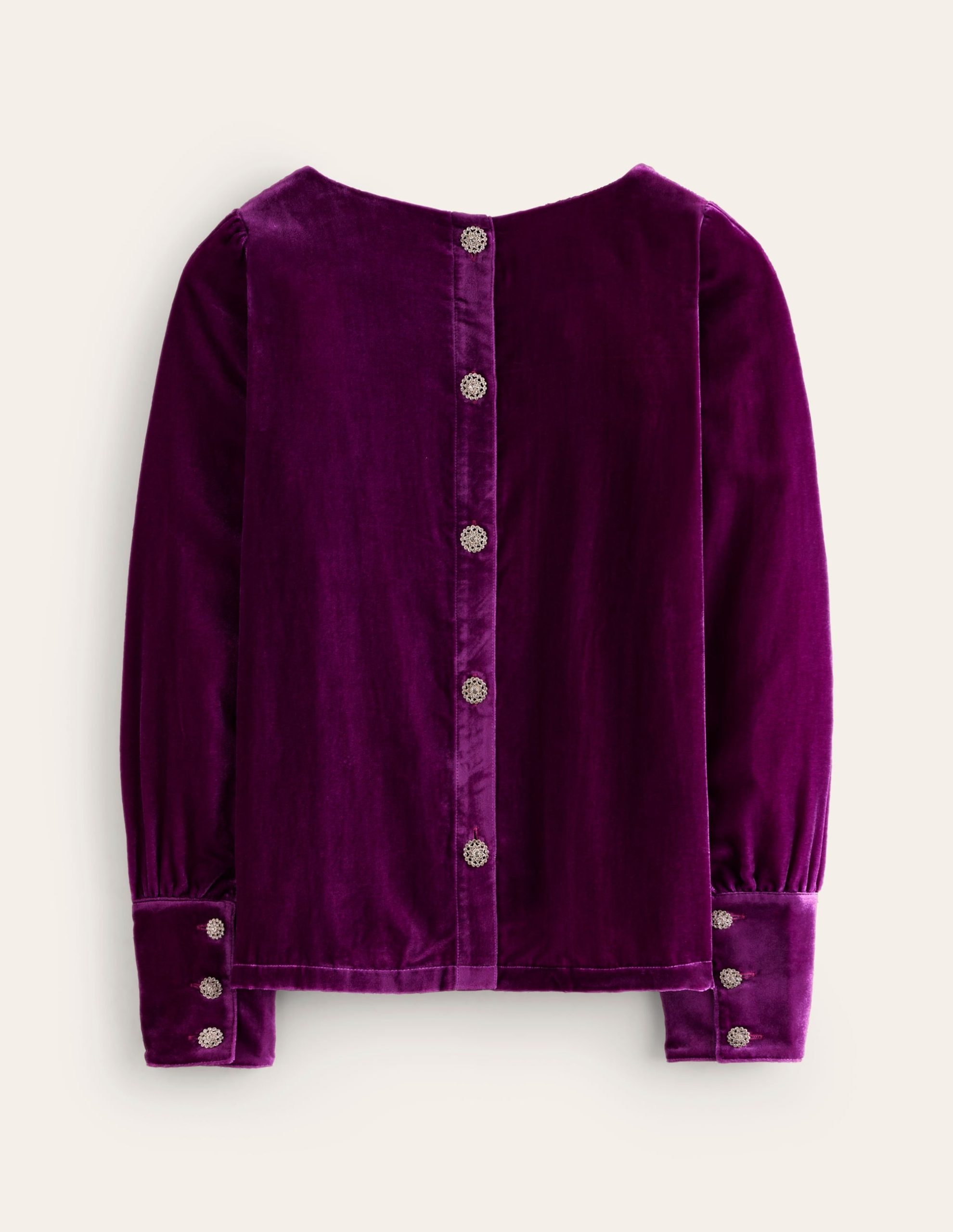 Button Back Velvet Top-Regal Purple - Image 8