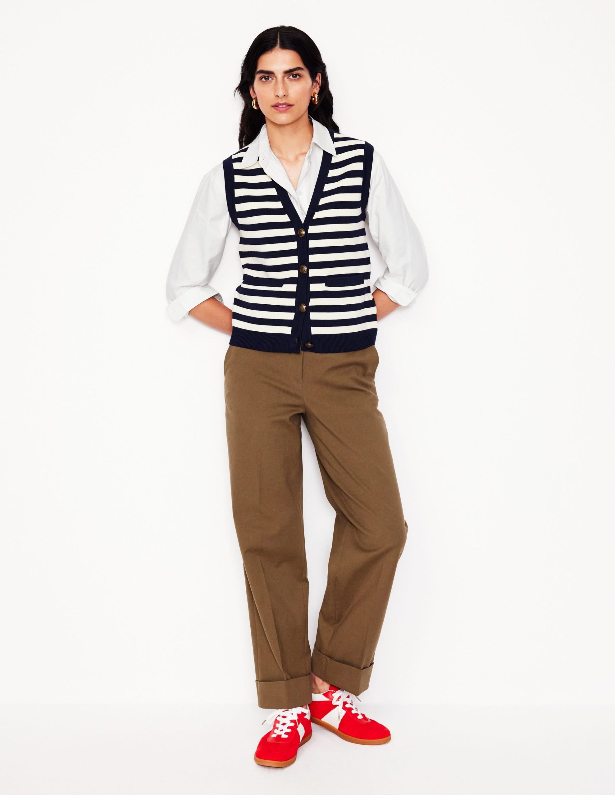 Sadie Relaxed Cotton Shirt-White Oxford - Image 7