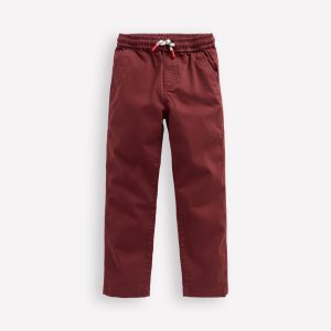 Slim Pull On Trousers-Chestnut