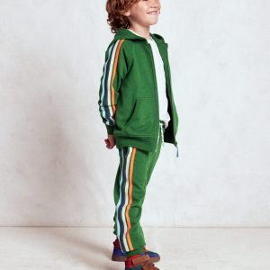 Rainbow Stripe Sweatpants-Pine Green