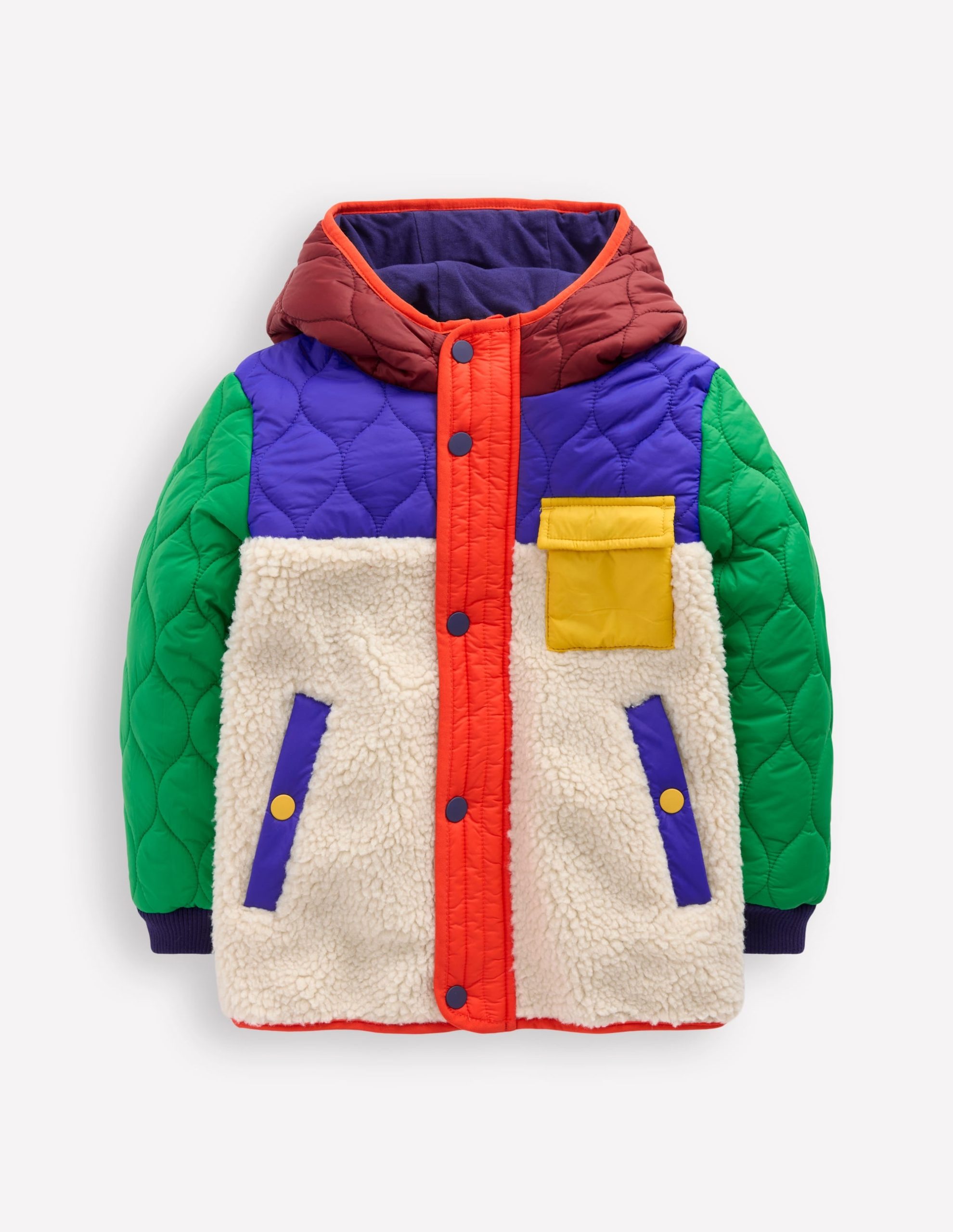 Quilted Borg Jacket-Natural Borg - Image 2