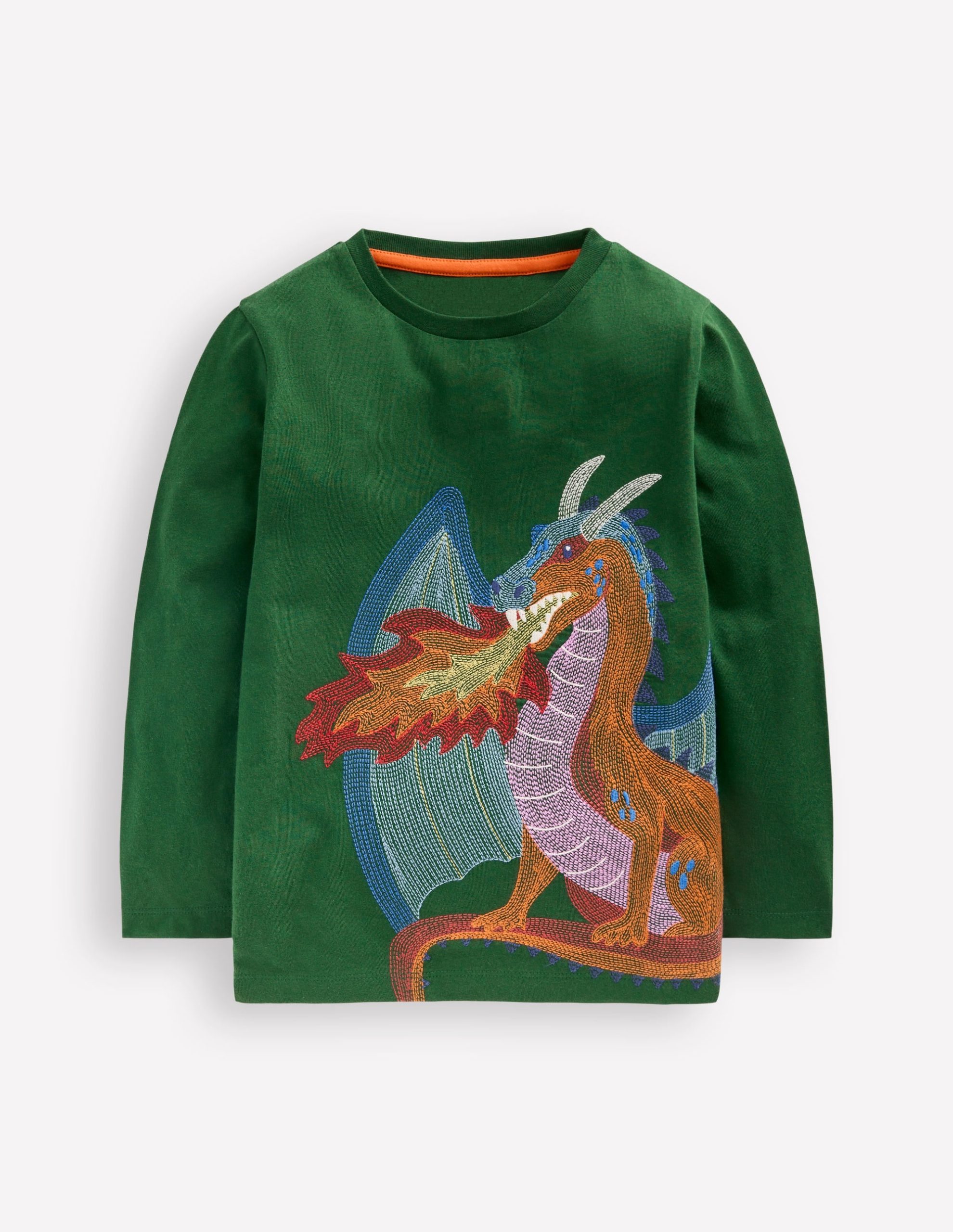 Longsleeve Superstitch T-shirt-Shady Green Dragon