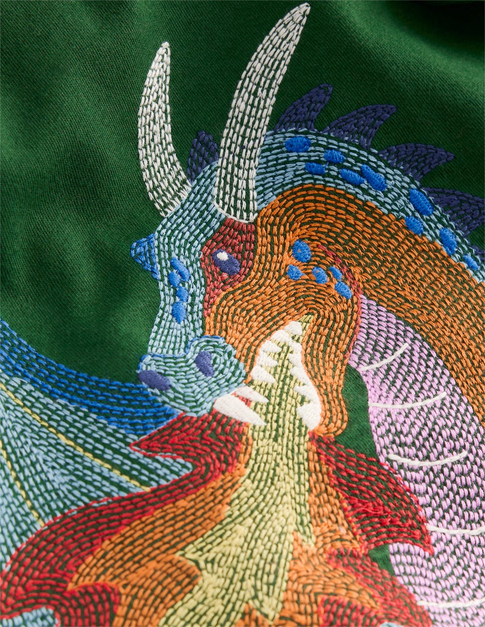 Longsleeve Superstitch T-shirt-Shady Green Dragon - Image 3