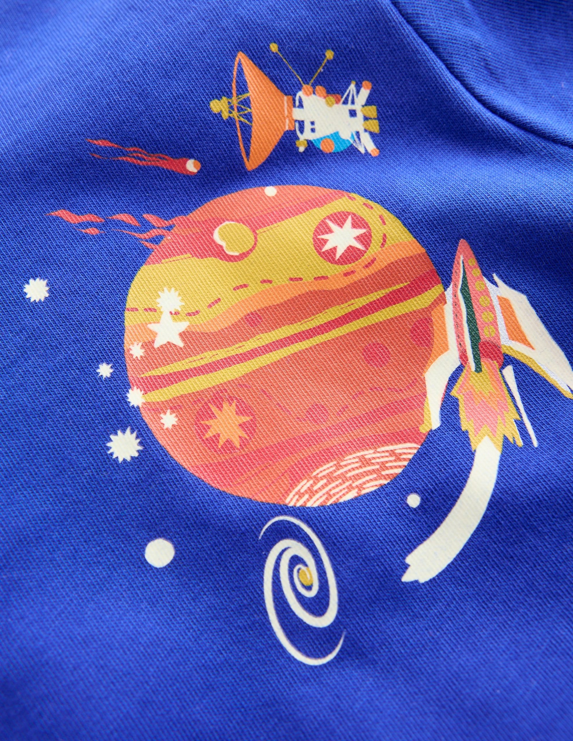 Front & Back Printed T-shirt-Sapphire Blue Space - Image 3
