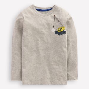 Front & Back Printed T-shirt-Grey Marl Vehicles